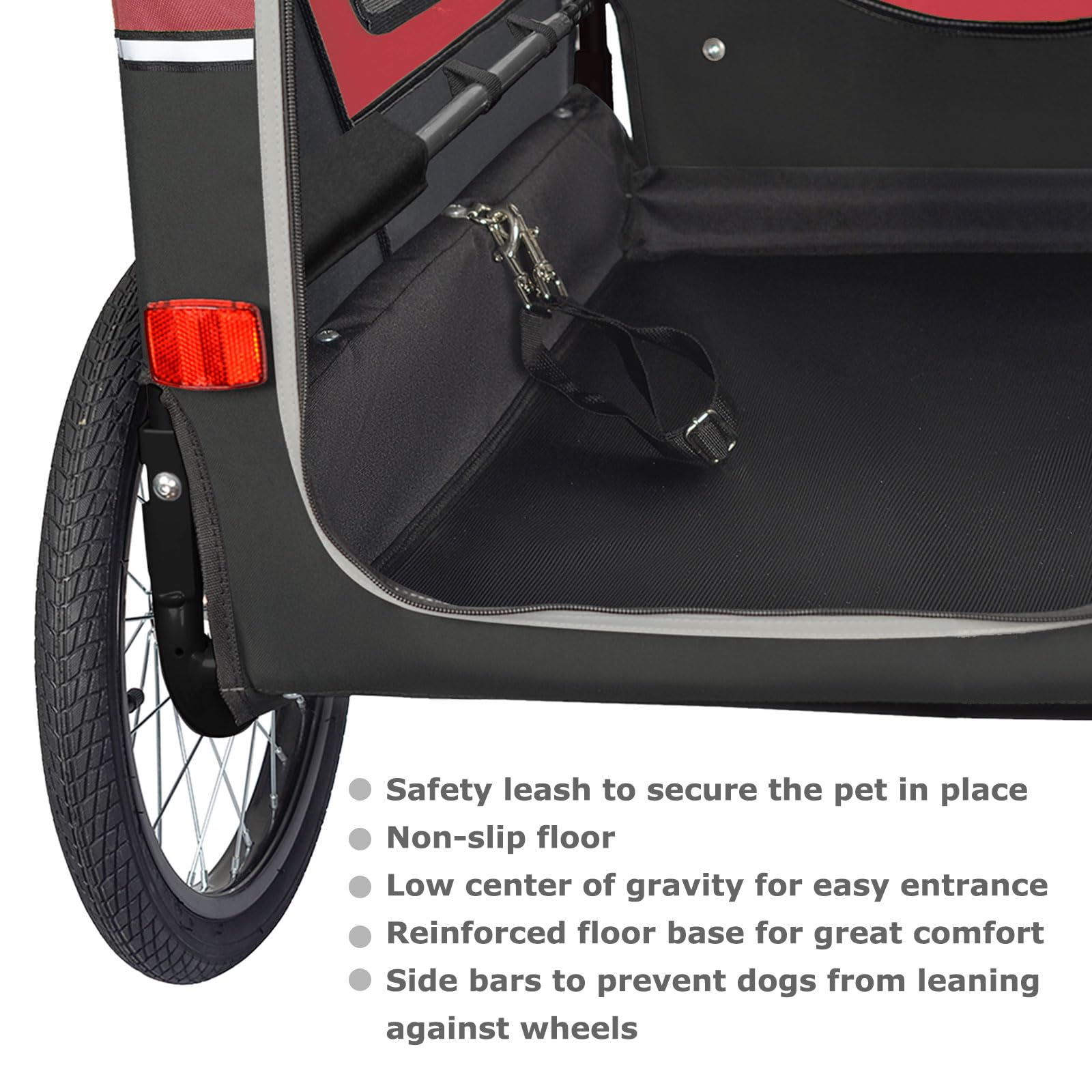 Doggyhut S-Line Xl Pet Bike Trailer & Stroller For Dog Up To 100 Lbs (Red)