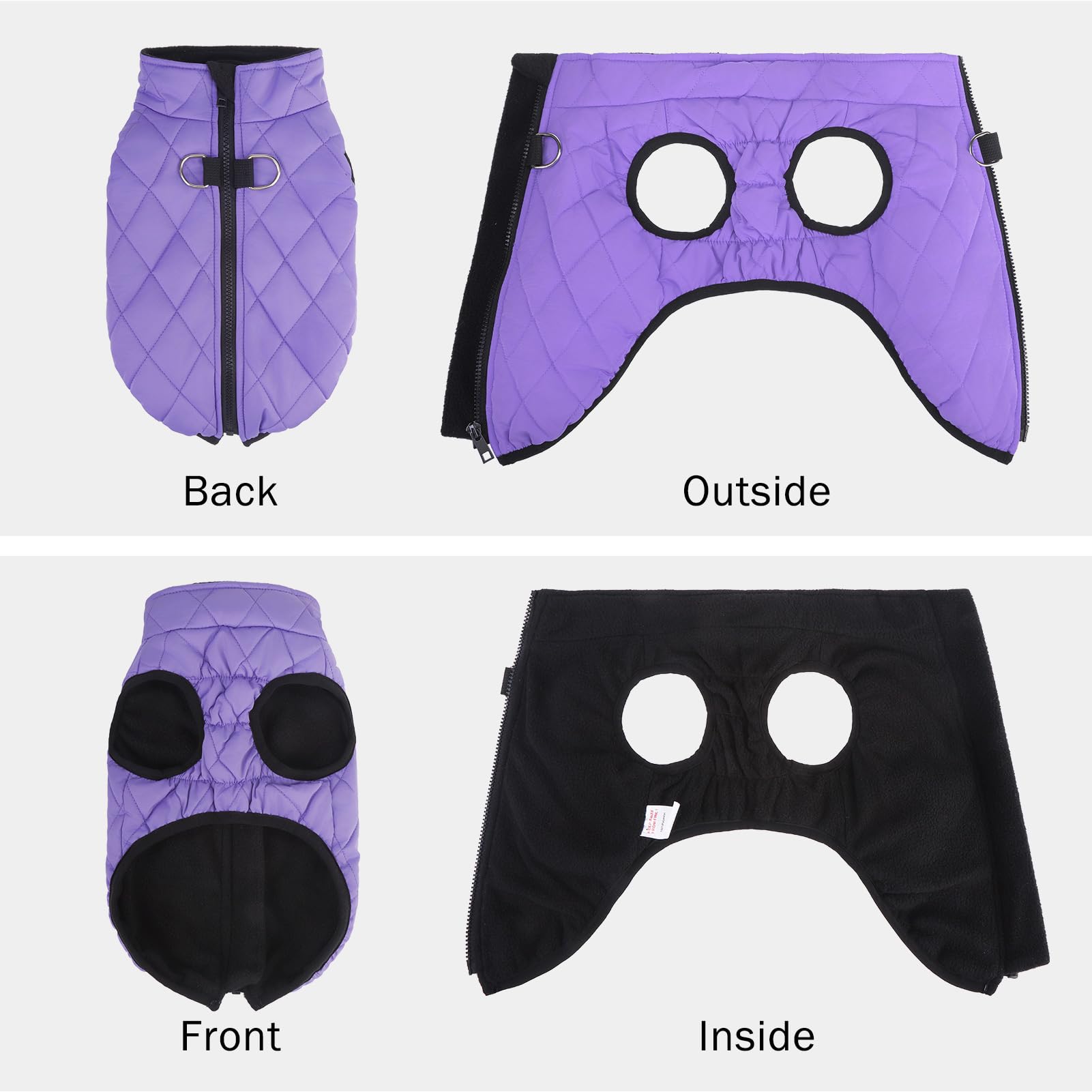 Scenereal Warm Dog Jacket - Winter Coat With Harness, Waterproof, Fleece Puffer Vest Windproof Snow Clothes For Small To Medium