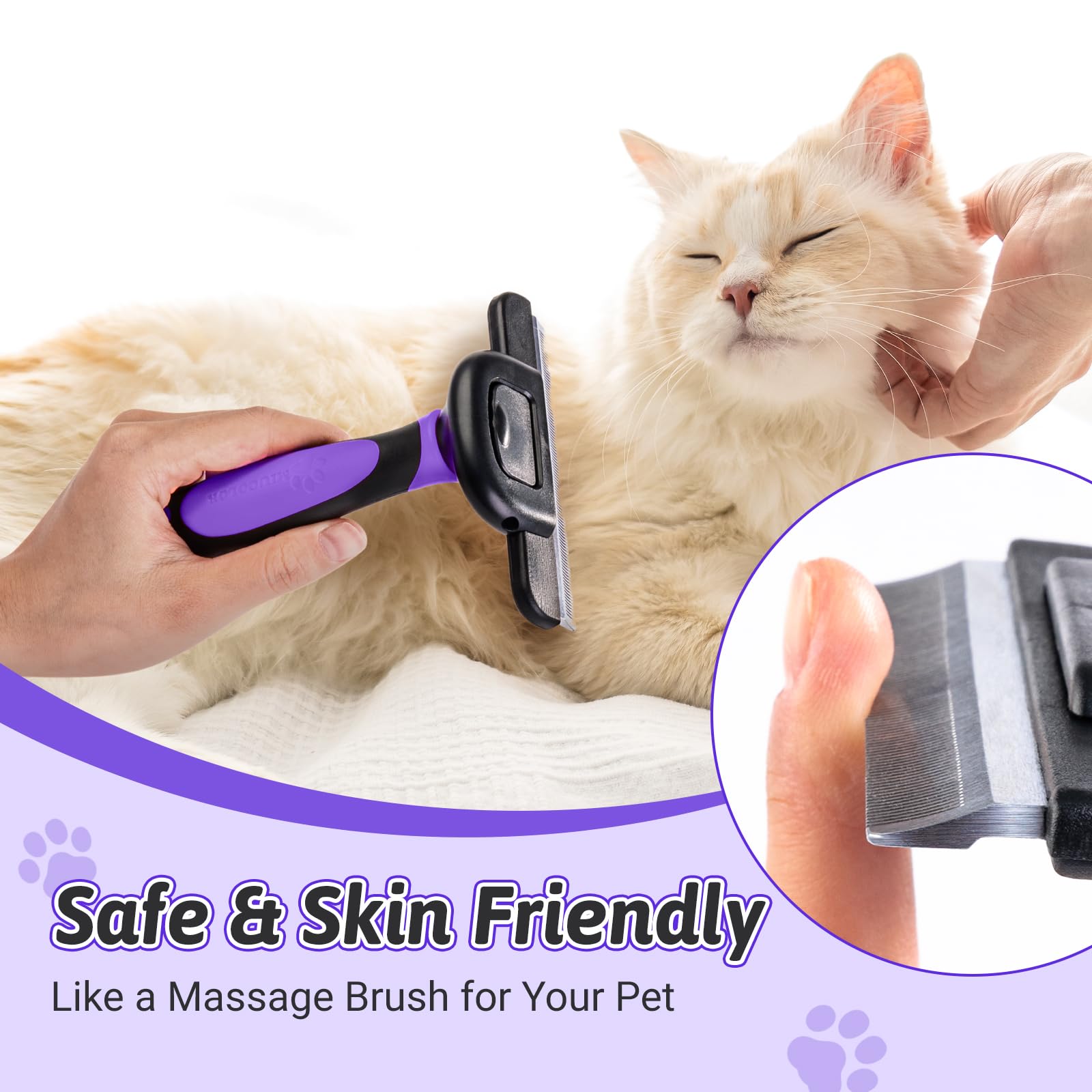 Miu Color Long Hair Pet Grooming Brush, Deshedding Tool For Medium And Large Dogs & Cats, Effectively Reduces Shedding By Up To 95% For Pet Hair, Purple