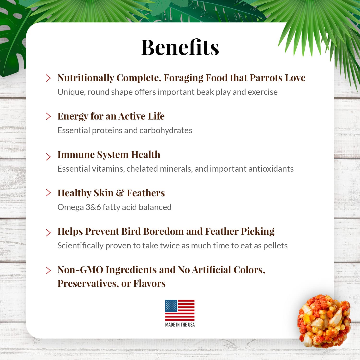 LAFEBERS Tropical Fruit Nutri-Berries Pet Bird Food, Made with Non-GMO and Human-Grade Ingredients, for Parrots, 14 lb