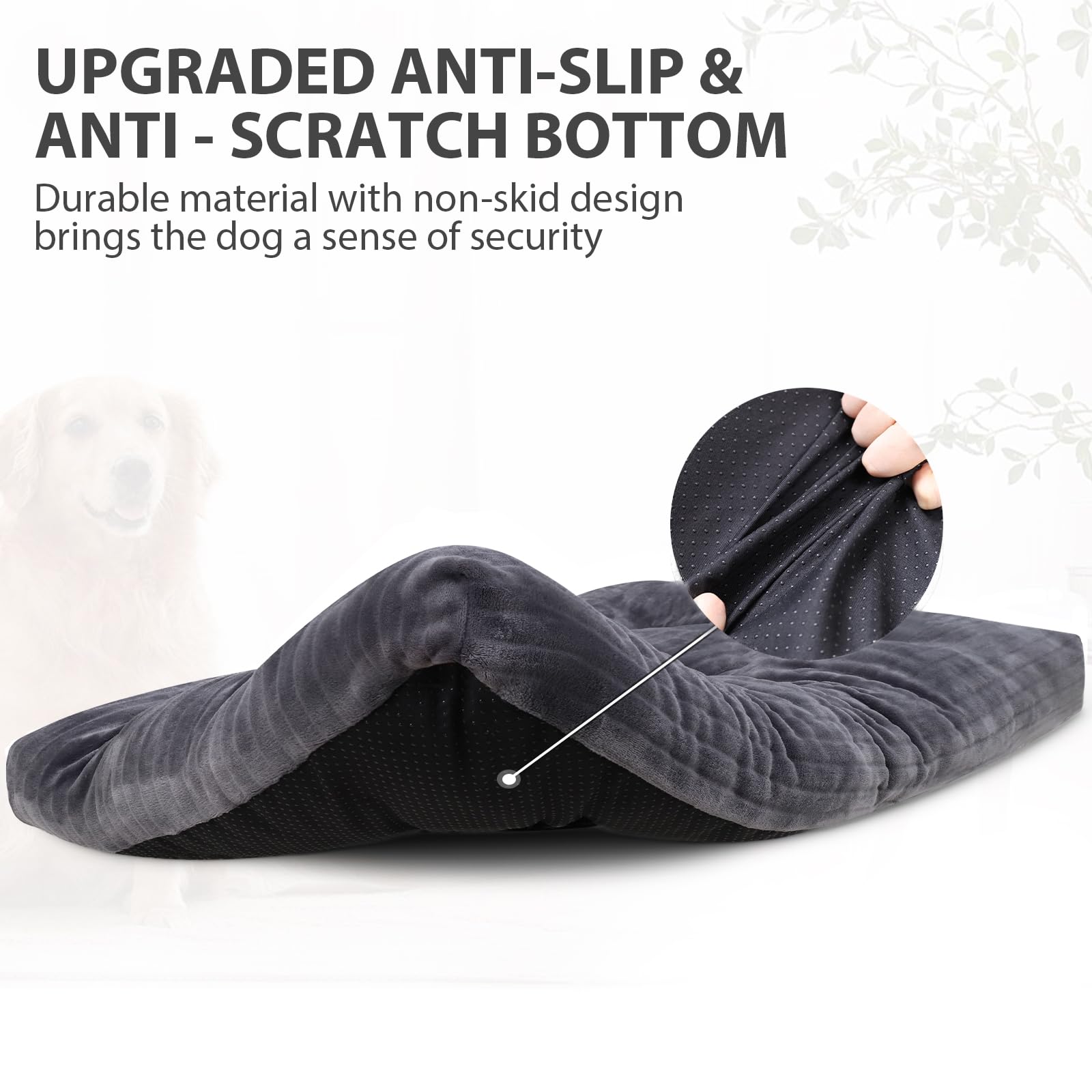 Dog Crate Bed Washable Jumbo Dog Beds For Large Dogs Deluxe Thick Flannel Fluffy Comfy Kennel Pad Anti-Slip & Anti-Scratch Pet S