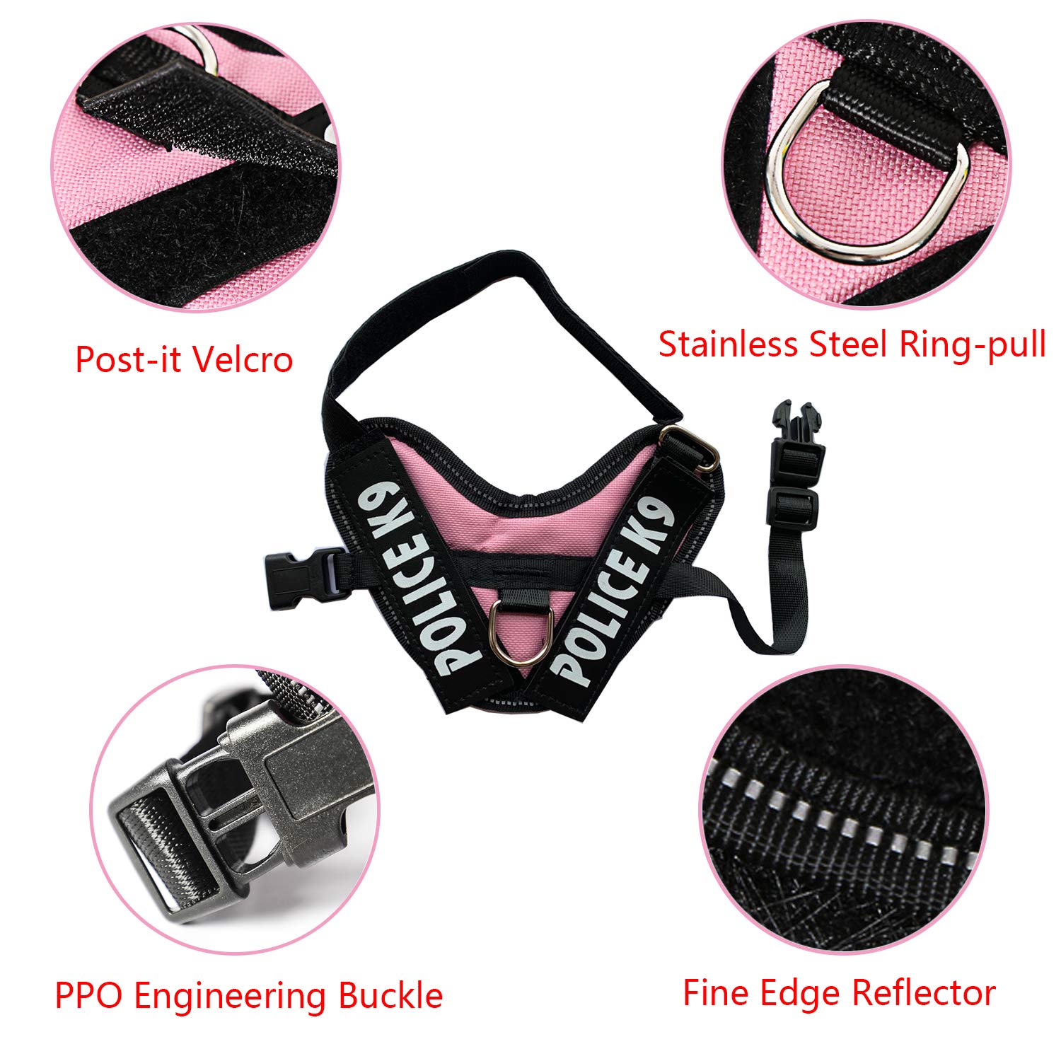Vehomy Rabbit Harness With Leash For Bunny Rabbits Cats Small Animals (Pink)
