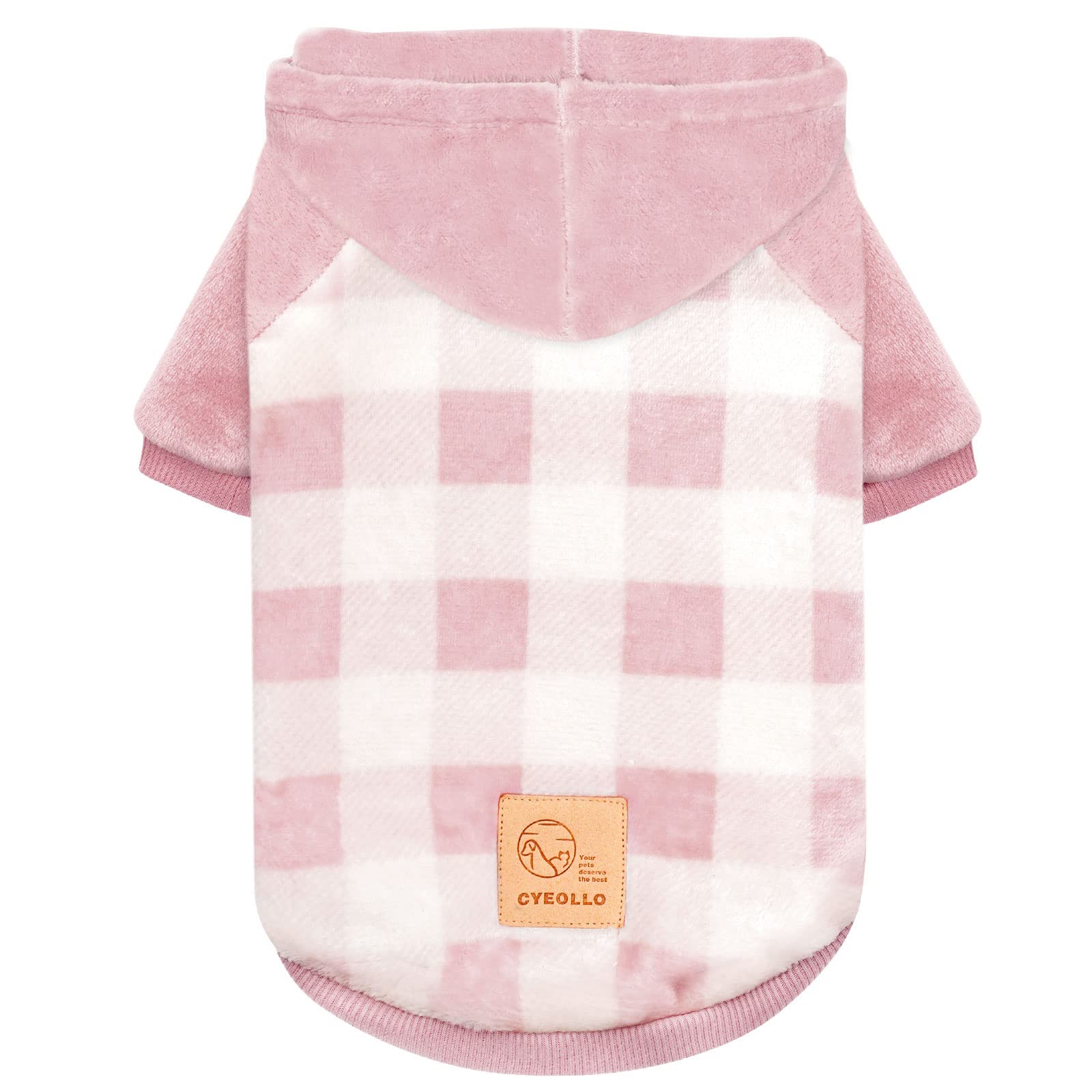 Cyeollo Plaid Flannel Hoodie Sweater - Red Buffalo Winter Dog Clothes Sweatshirt Size L