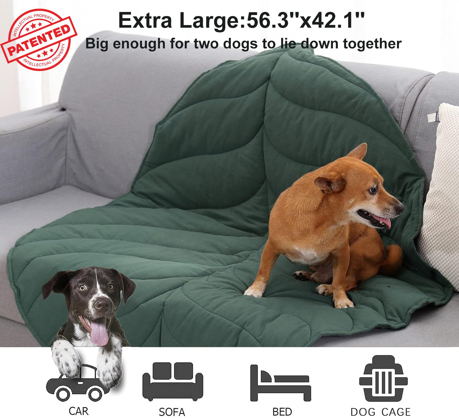 Leaf Shaped Cotton Dog Blankets For Small Medium Large Dogs, 57''X43'' Pet Blanket For Couch Protection, Machine Washable Puppy