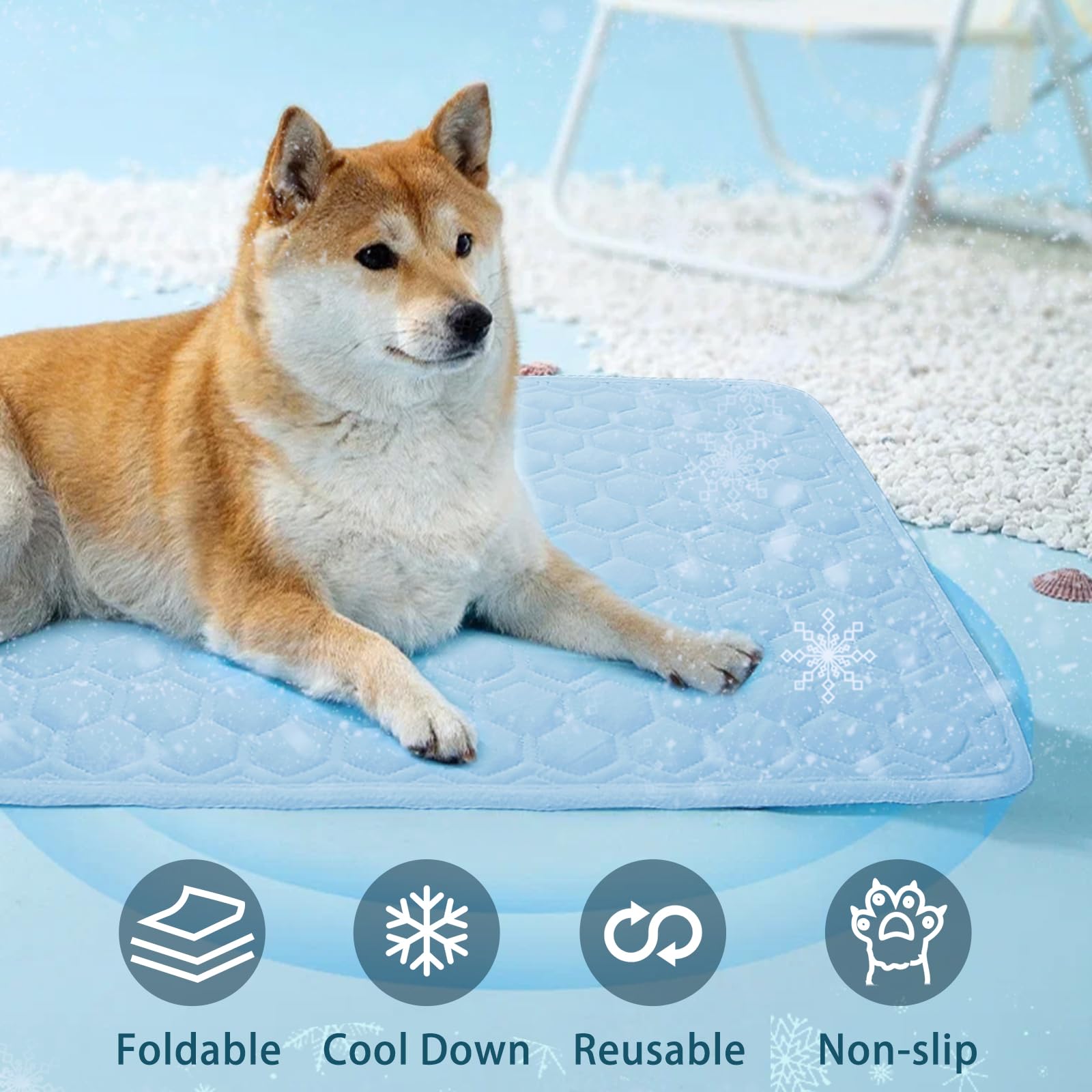 Dgdgbaby Cooling Mat For Dogs Thicken Pad For Cats,Rabbit&Medium,Large Dogs Internal Arc-Chill Cool Fiber Dog Cooling Mat Non-Sl