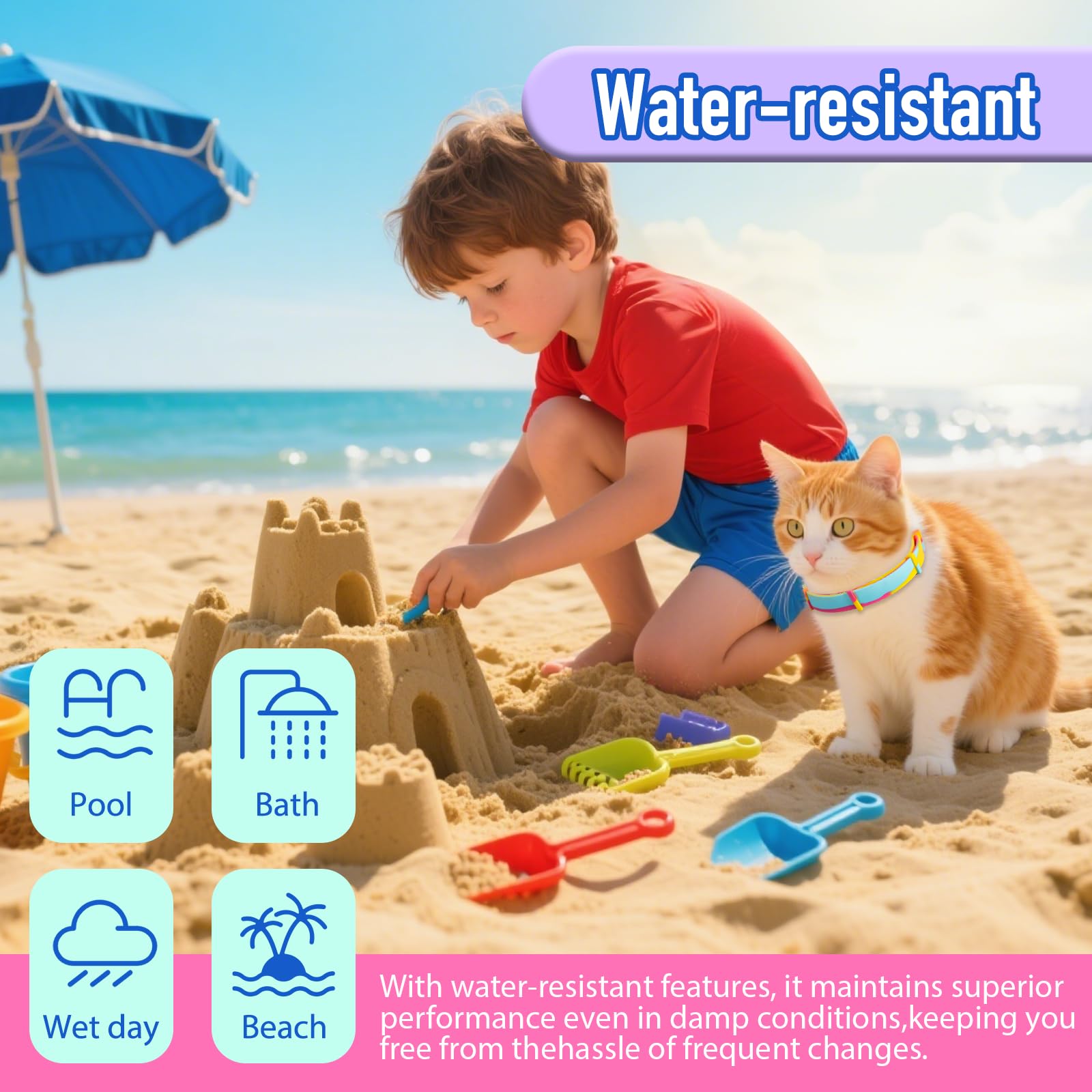 Flea and Tick Collar for Cats - Natural Essential Oil Formula, 60 Days Protection, Waterproof & Adjustable Flea Collar for Small