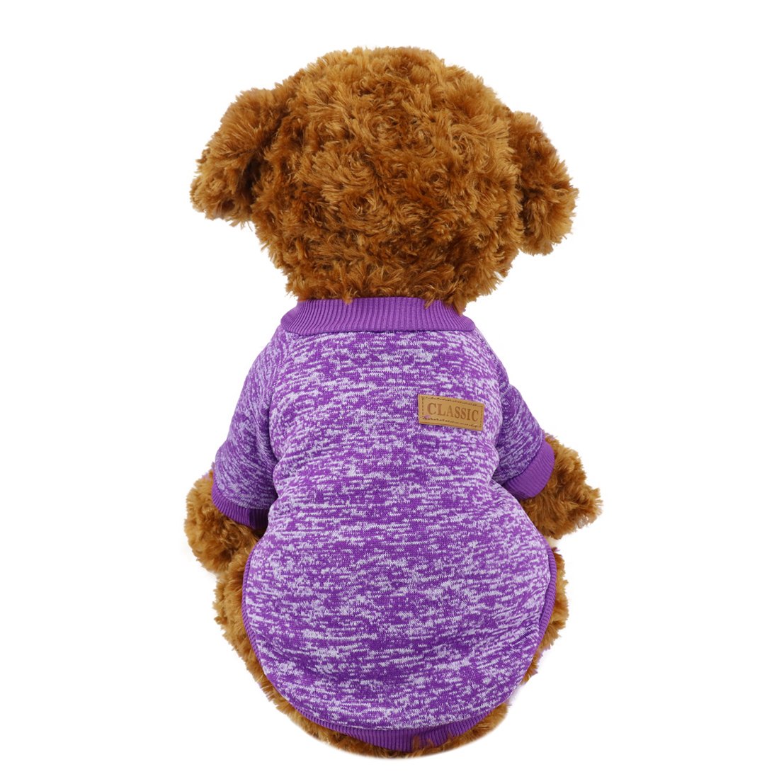 Idepet Pet Dog Classic Knitwear Sweater, Fleece Coat For Small,Medium Dog,Warm Pet Dog Cat Clothes Puppy Customes (Xl, Purple)