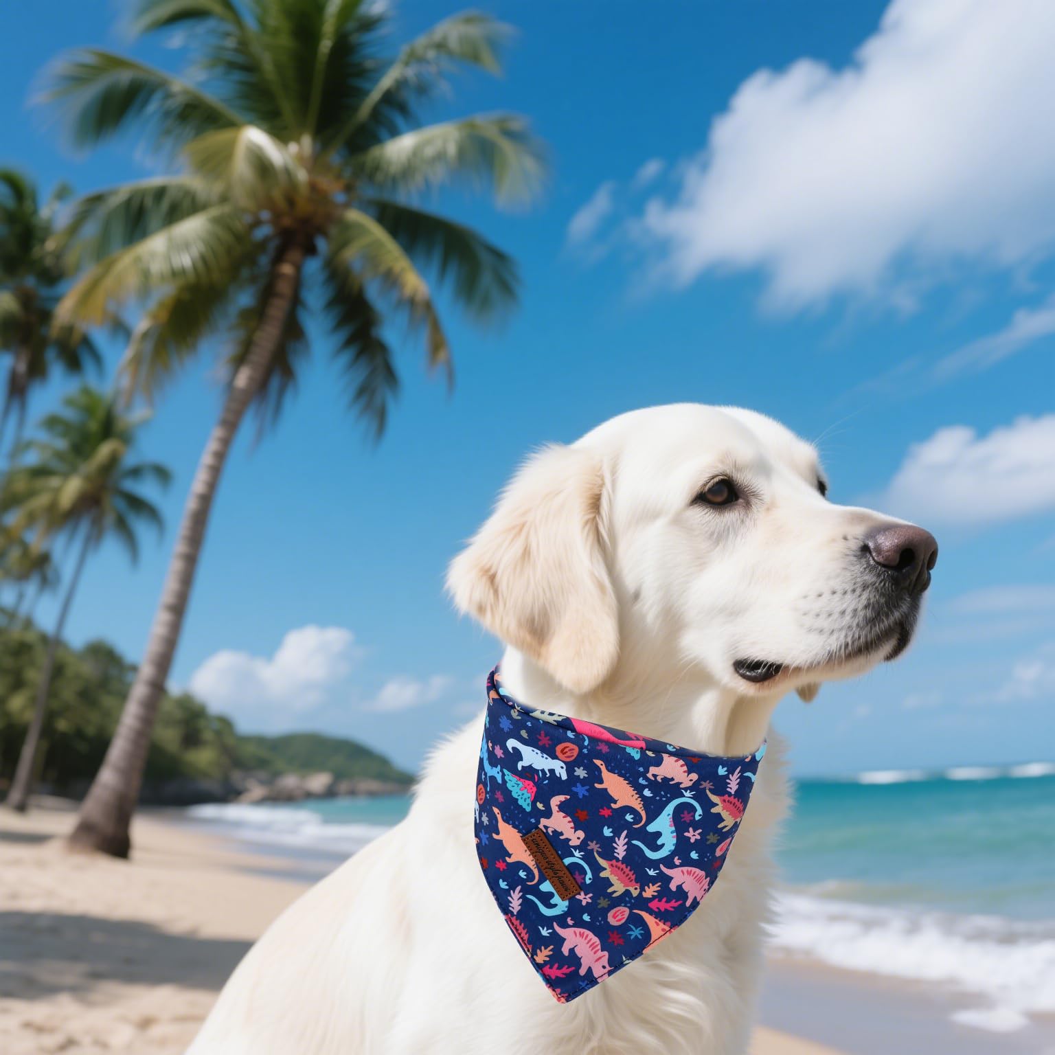Unique Style Paws Dog Spring Bandanas 2Pcs Washable Cotton Triangle Summer Lemon Dinosaur Puppy Scarfs For Small Medium Large Do