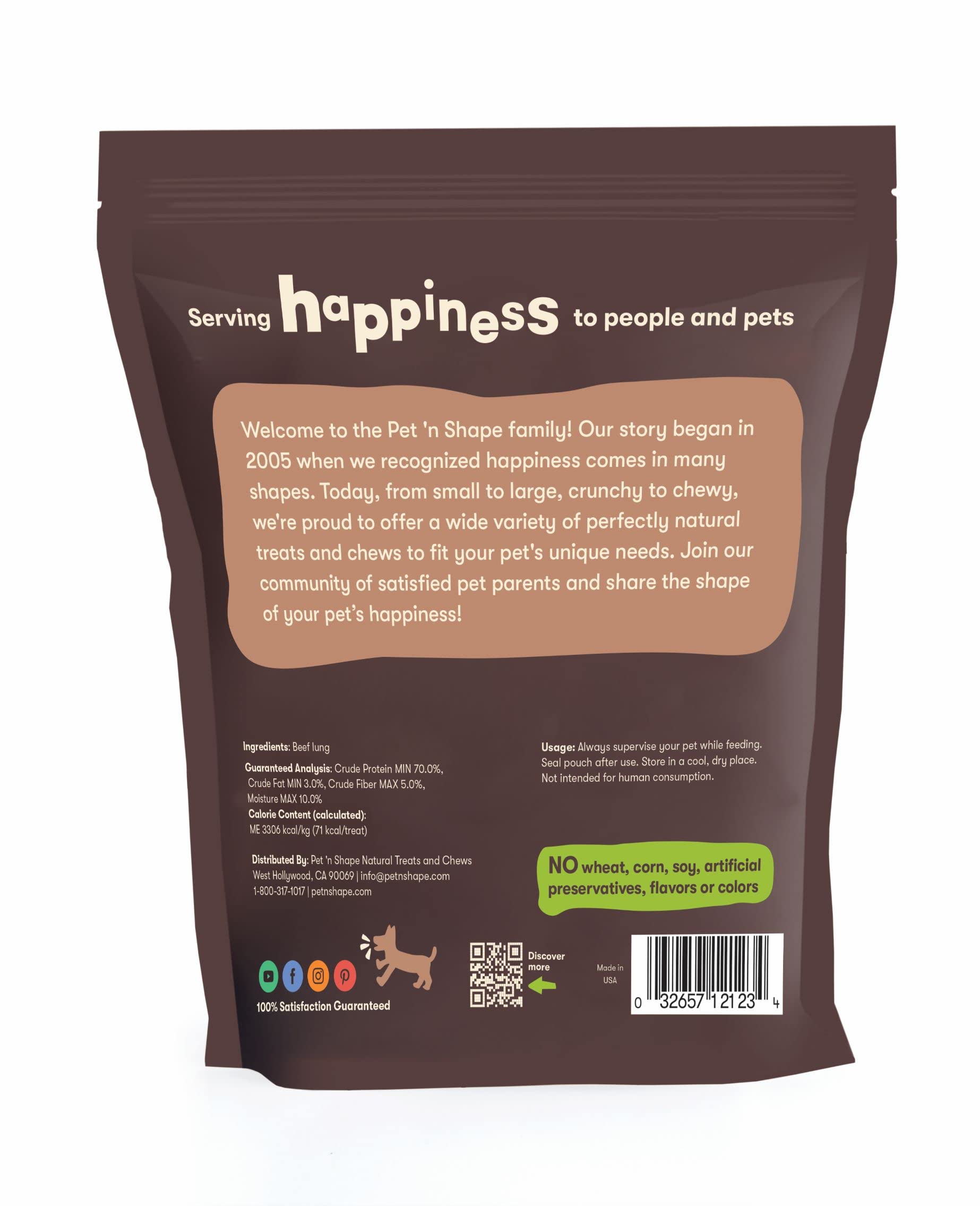 Pet n Shape Beef Lung Dog Treats - Made and Sourced in the USA - Training Treat - 9 Ounce