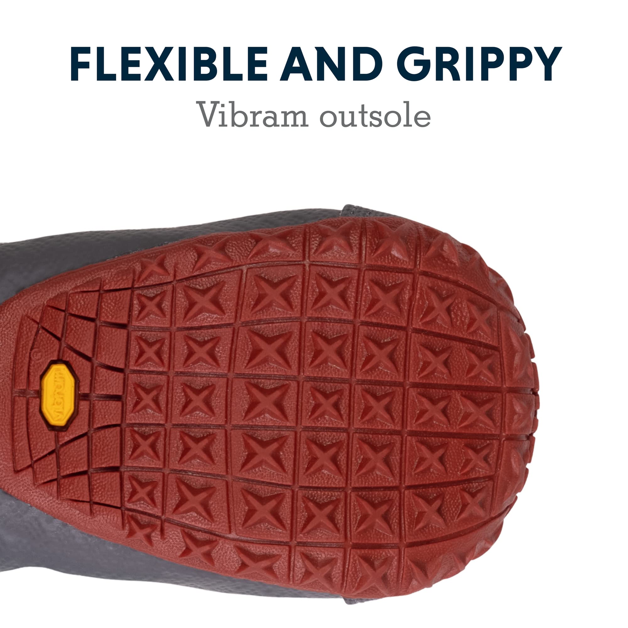 Ruffwear, Grip Trex Dog Boots, Outdoor Booties with Rubber Soles for Hiking and Running, Red Sumac, 1.75''