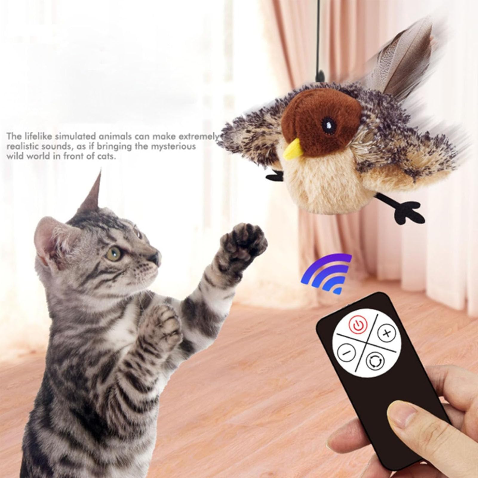 Flying Bird Cat Toy, Chirping Bird Cat Toy Flapping Wings, Flapping Bird Cat Toy, Simulated Chirping Bird Cat Toy, Flying Bird C
