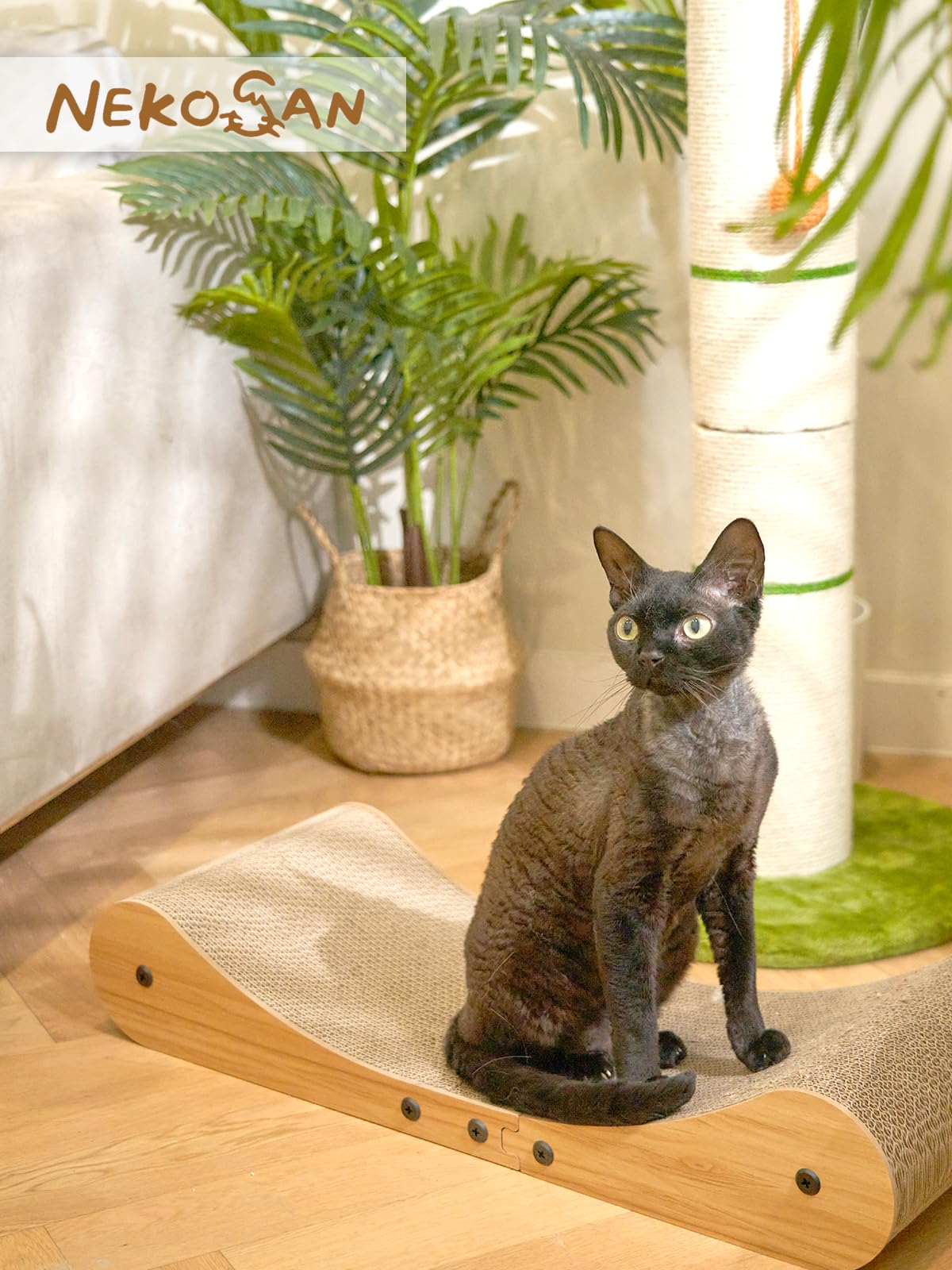 Nekosan Cat Scratcher Cardboard Bed, 27.5'' Extra Large Cat Scratch Sofa Bed, Cat Scratcher Lounge Bed For Indoor Cats, 27.5 X 1