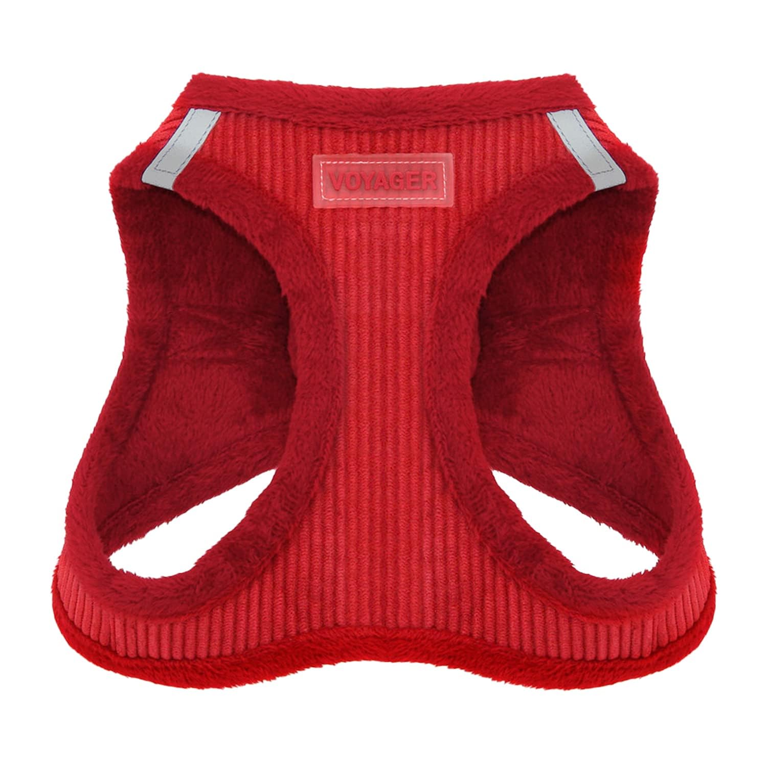 Voyager Step-In Plush Dog Harness - Soft Plush, Step In Vest Harness For Small And Medium Dogs By Best Pet Supplies - Red Corduroy, L (Chest: 18 - 20.5')