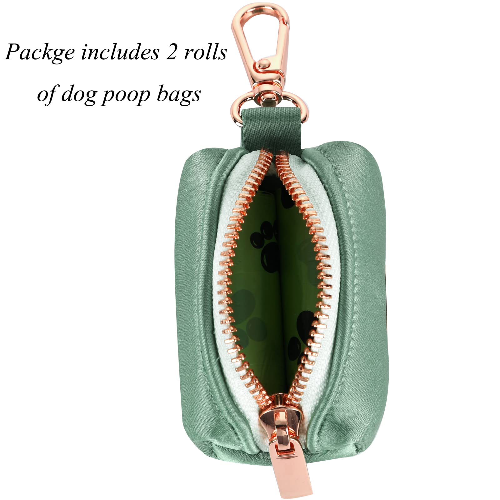Lionet Paws Cute Poop Bag Holder With Bag For Leash, Silk Dog Dispenser, Matching Collar