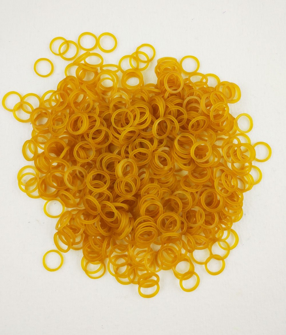 Hixixi 500pcs Rubber Bands for Pets - Yellow DIY Hair Bows, Grooming Topknot, 0.5inch
