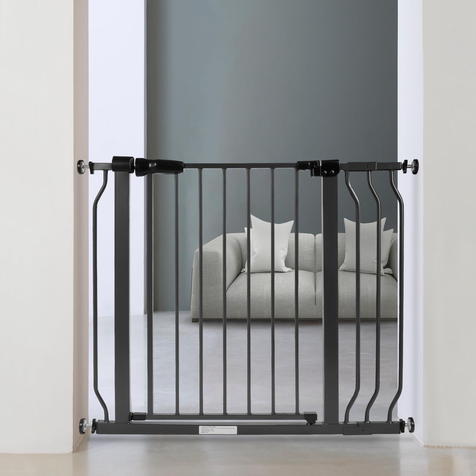 Balancefrom Easy Walk-Thru Safety Gate For Doorways And Stairways With Auto-Close/Hold-Open Features, 30-Inch Tall, Fits 29.1 - 38.5 Inch Openings, Graphite