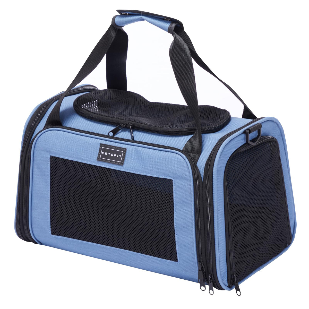 Petsfit Pet Carrier, Dog Carrier Airline Approved, Collapsible Soft Sided Tsa Approved Pet Carrier For Small And Medium Cats, Puppies Up To 12 Lbs, Cat Travel Carrier, Blue