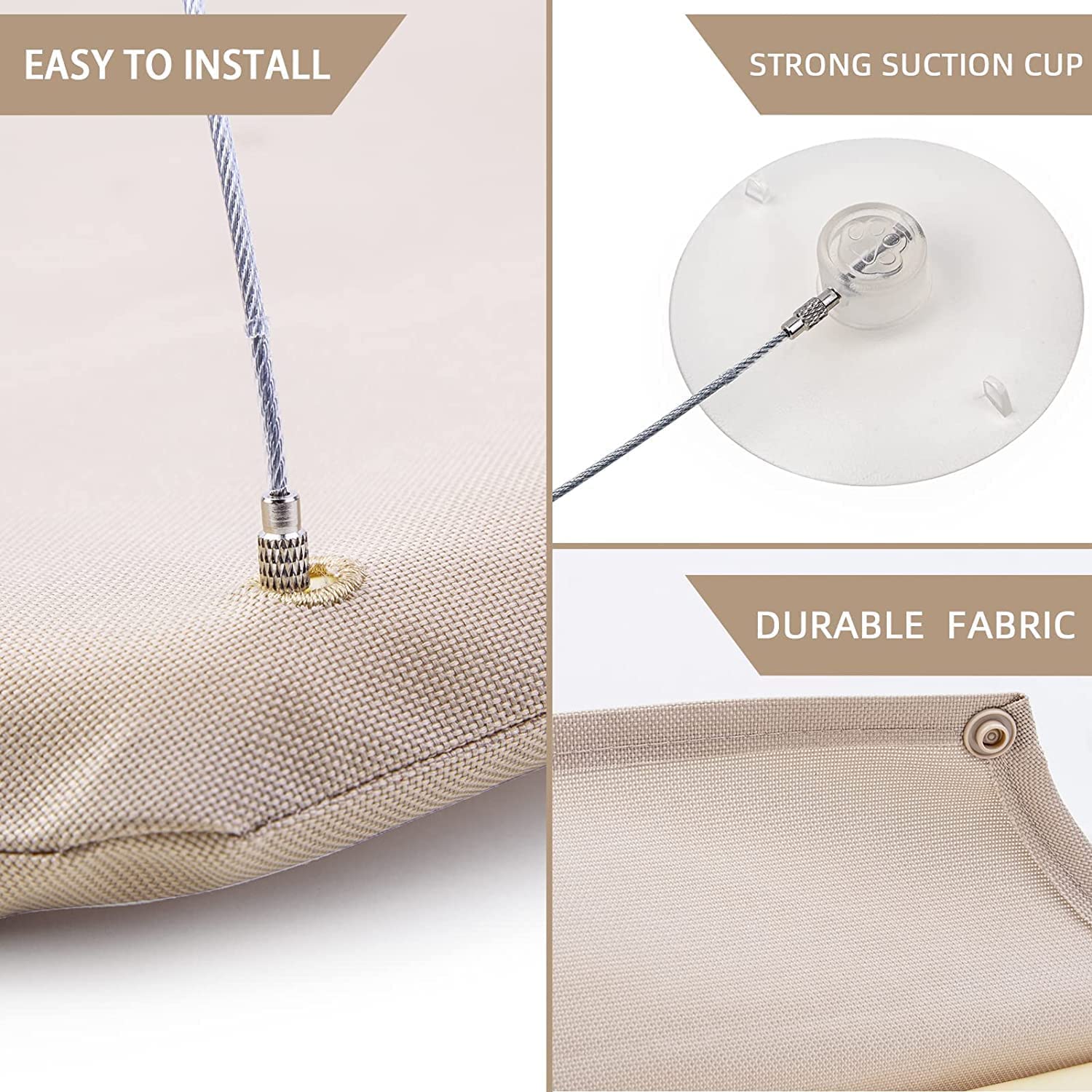 Petpawjoy Cat Window Perch, Strong Suction Cups Easy Clean Safety Cat Hammock Window Seat For Large Fat Cat Or Double Cats (Up To 50Lbs)