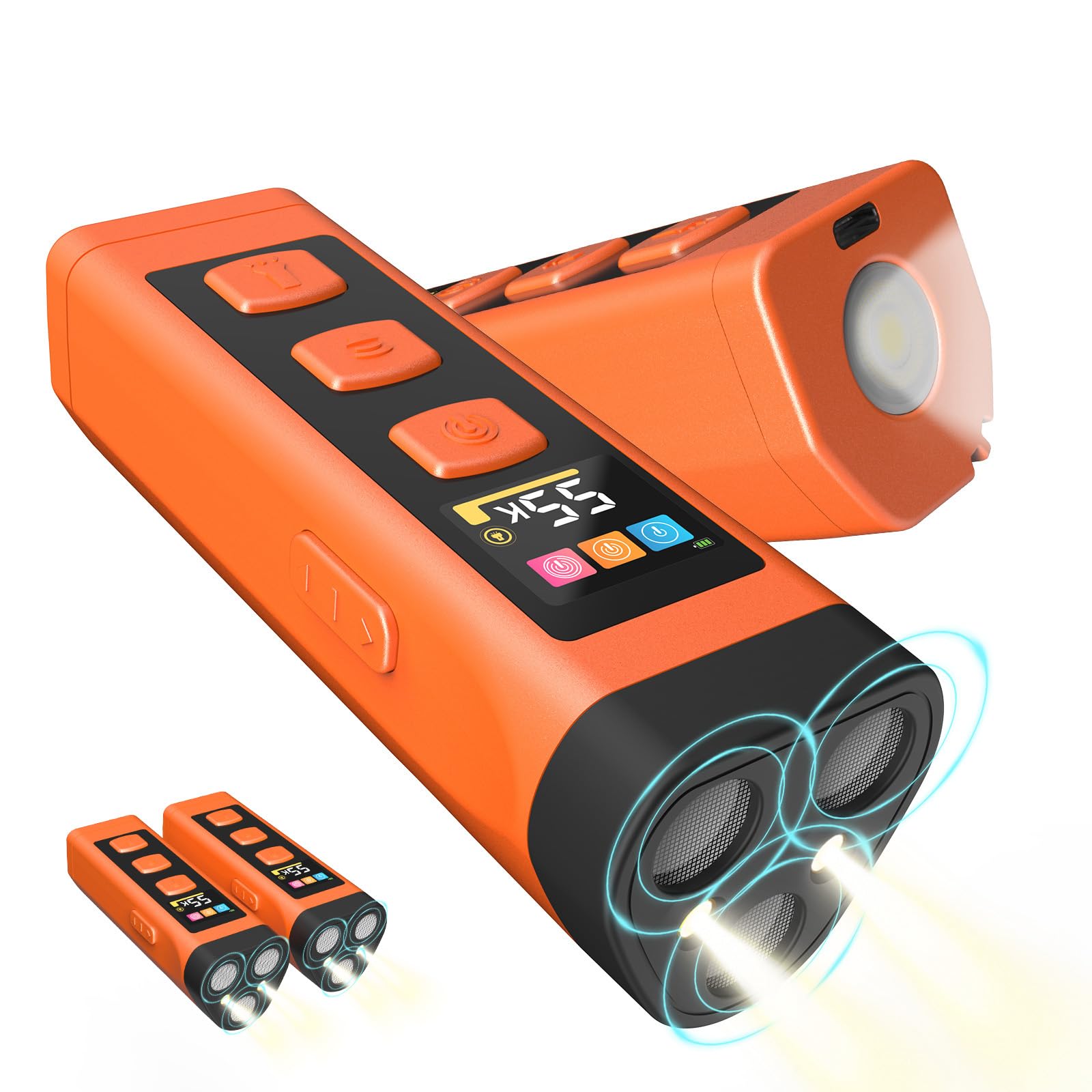 2 Pack Dog Bark Deterrent Device, Color Display 2000 Mah Rechargeable Ultrasonic Anti-Barking Trainer With 4 Frequency Settings 