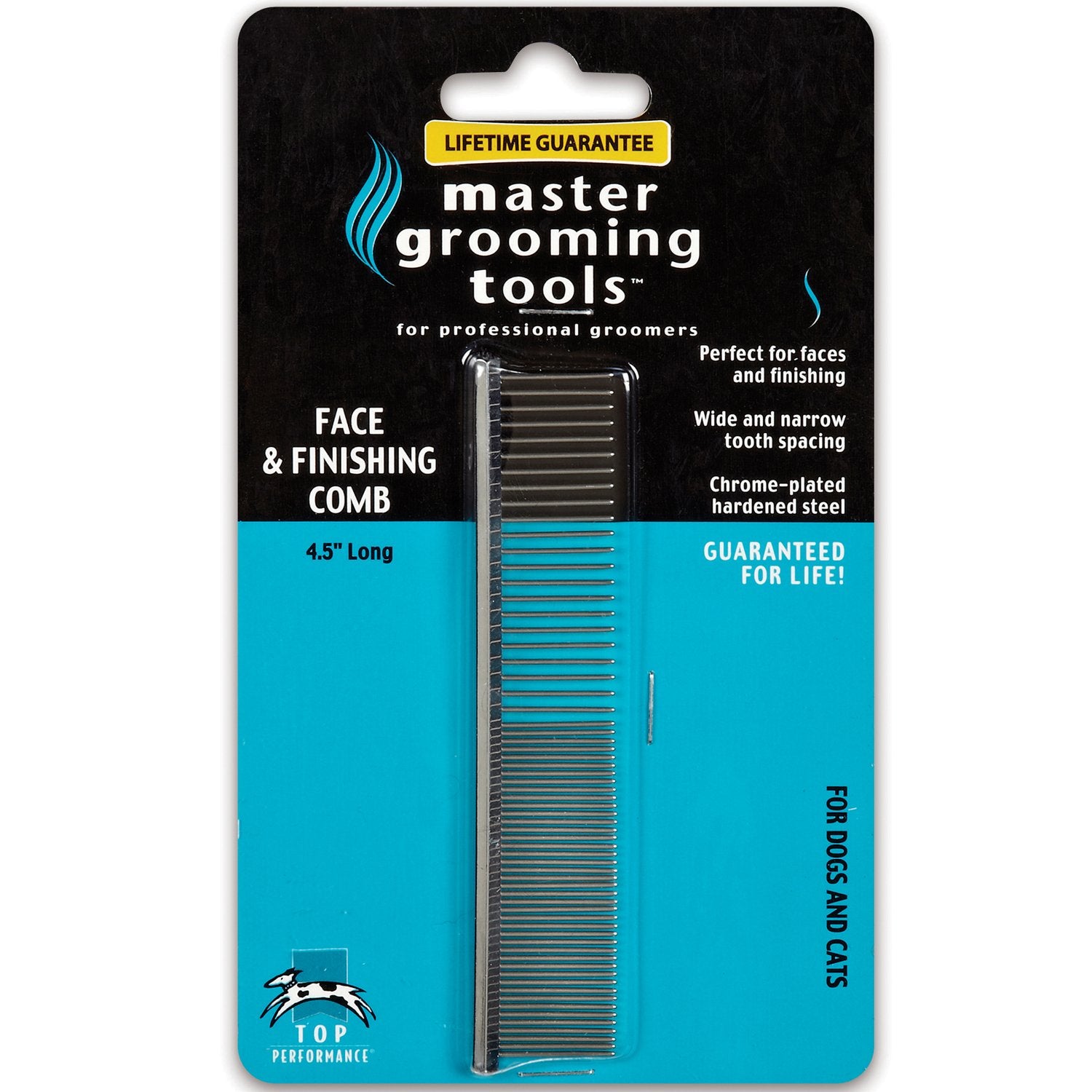 Master Grooming Tools 4.5 Inch Greyhound Pet Grooming Comb, Fine And Coarse