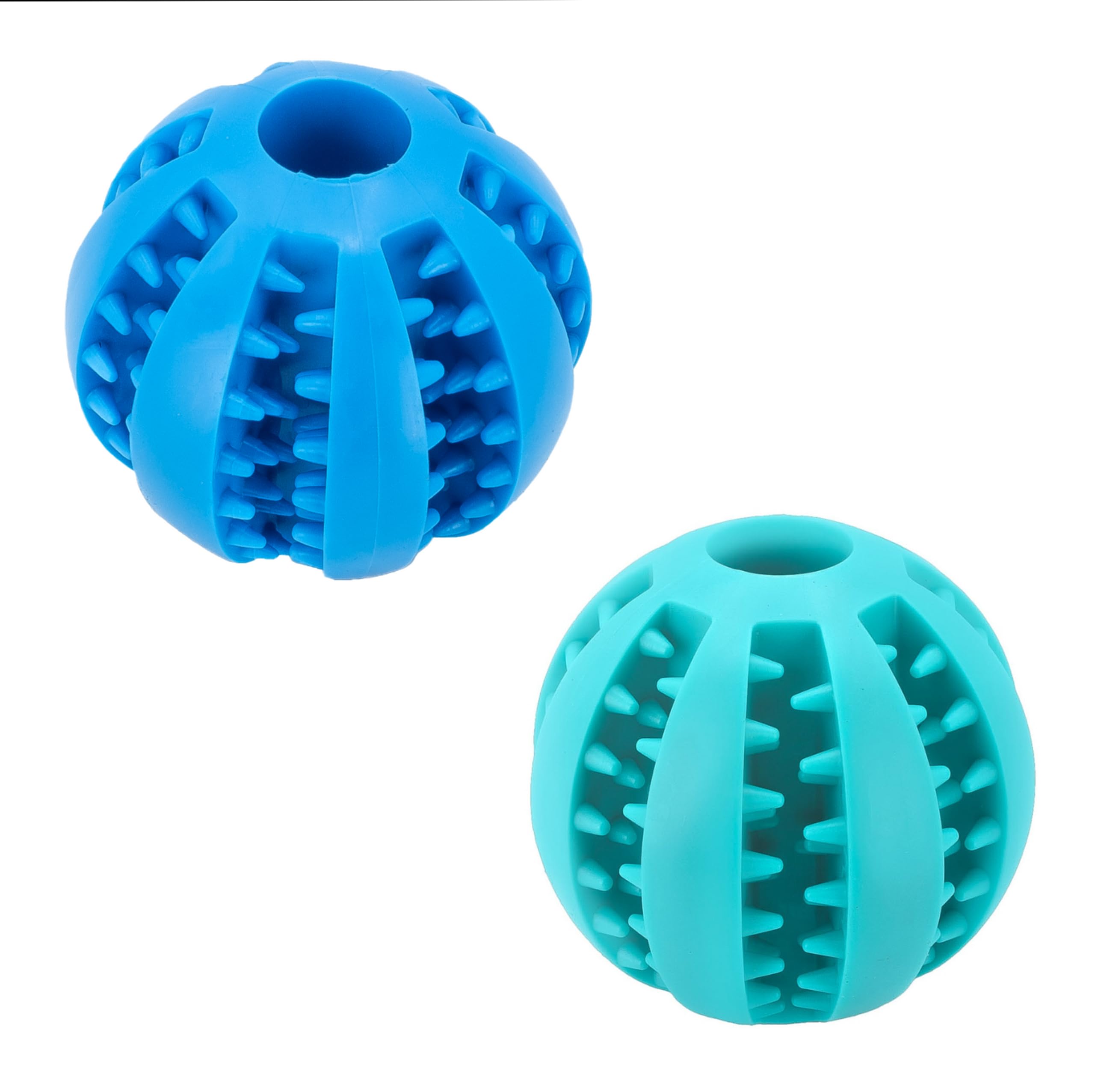2 Pcs Non-Toxic Rubber Dog Toy Ball, 2.75 inch Durable & Tough Rubber Dog Treat Dispensing Puzzle Ball Chew Toy & IQ Training To