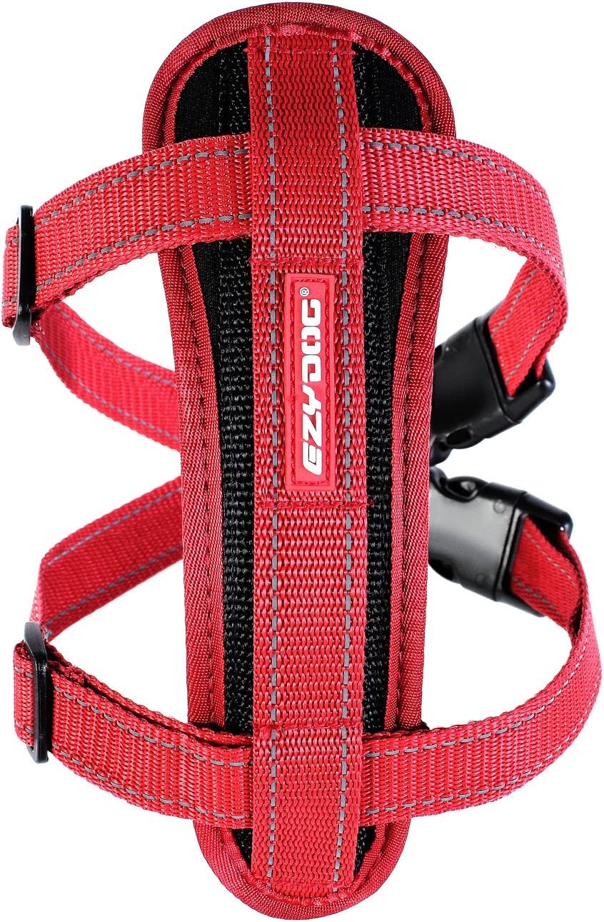 EzyDog Premium Chest Plate Custom Fit Reflective No-Pull Padded Comfort Dog Harness - Perfect for Training, Walking, and Control