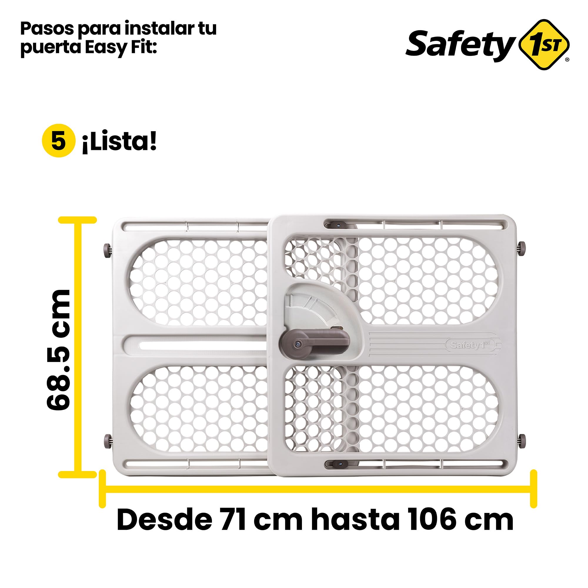 Safety 1St Pressure Mount Easy Fit Security Gate, Fits Spaces Between 28' And 40' Taupe