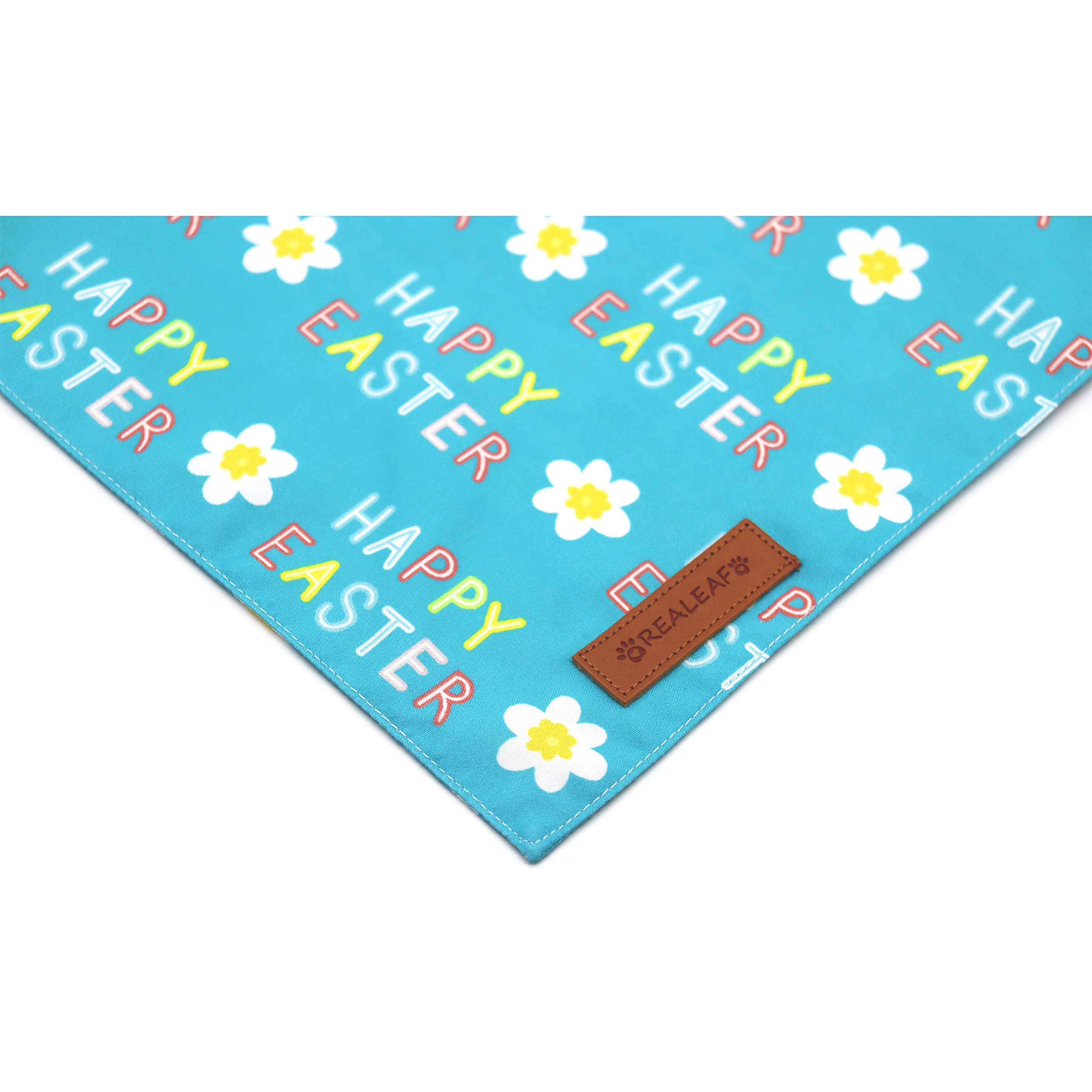 Realeaf Happy Easter Dog Bandanas 2 Pack, Reversible Pet Scarf For Boy And Girl, Premium Durable Fabric, Holiday Bandana For Small Medium Large And Extra Large Dogs (Large)