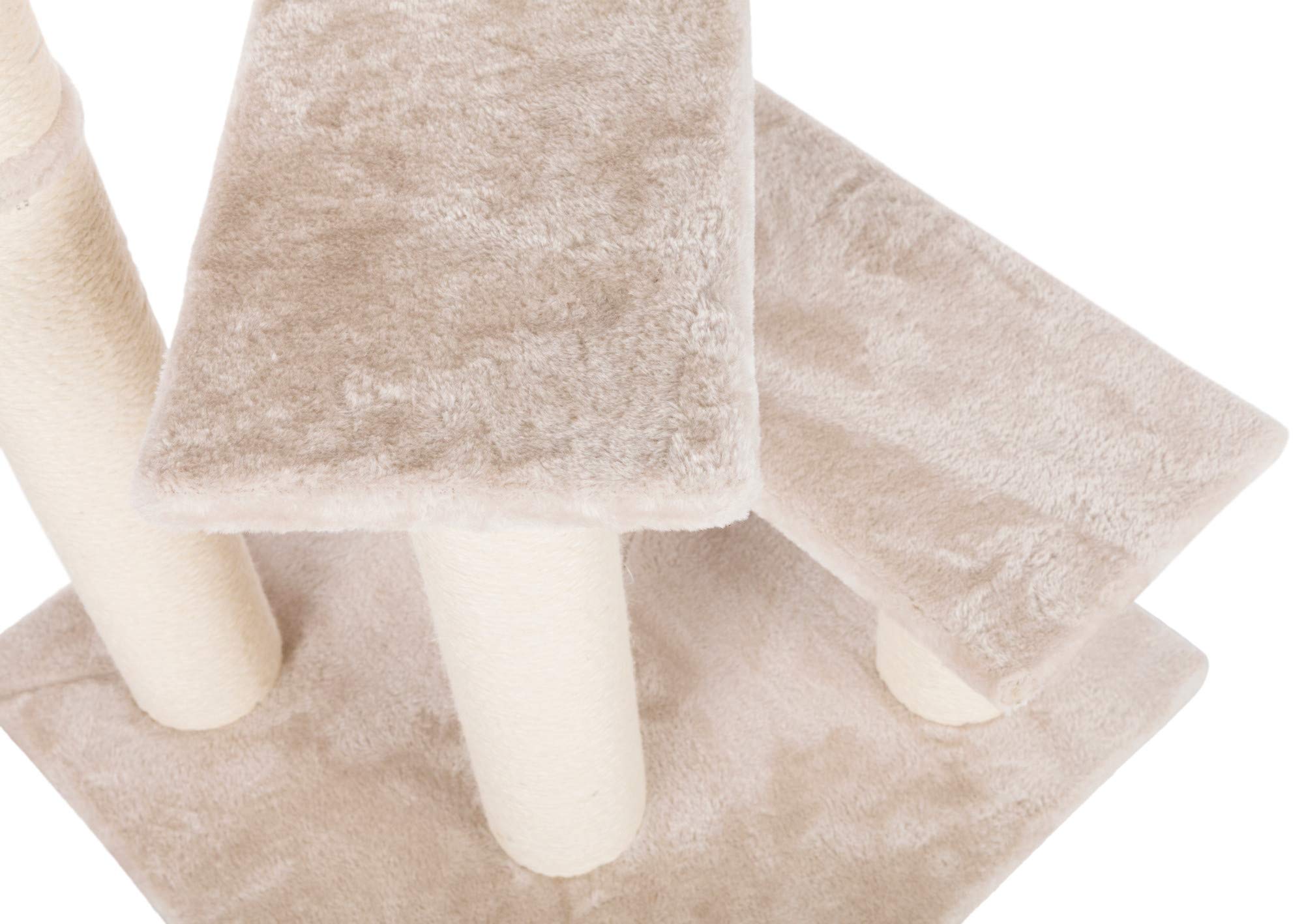 Trixie Tulia Senior Cat Tree With Scratching Posts, Four Platforms, Padded Top Platform, Cream Medium