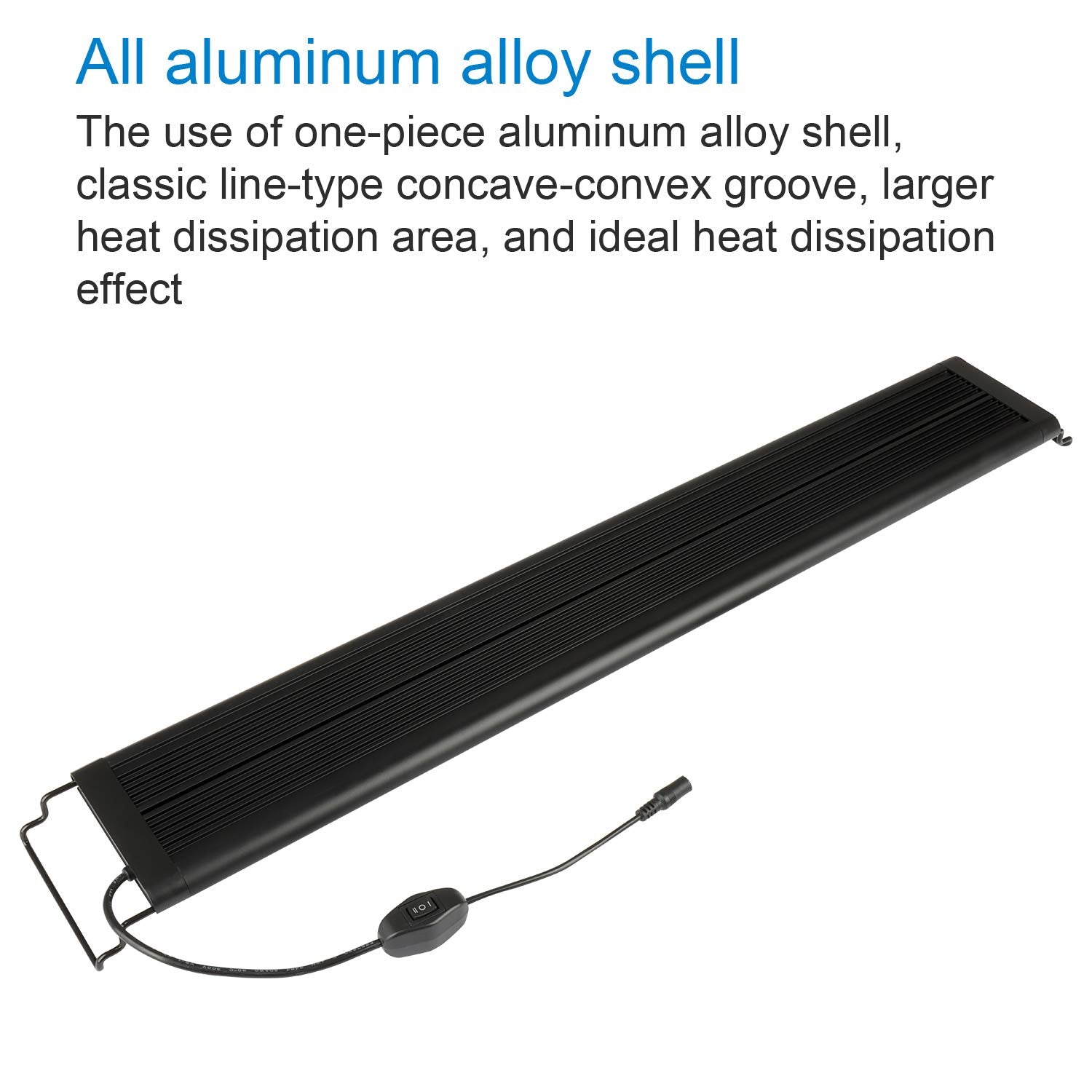 Led Aquarium Light, Full Spectrum Fish Tank Led Light With Aluminum Alloy Shell Extendable Brackets (48-54 In)