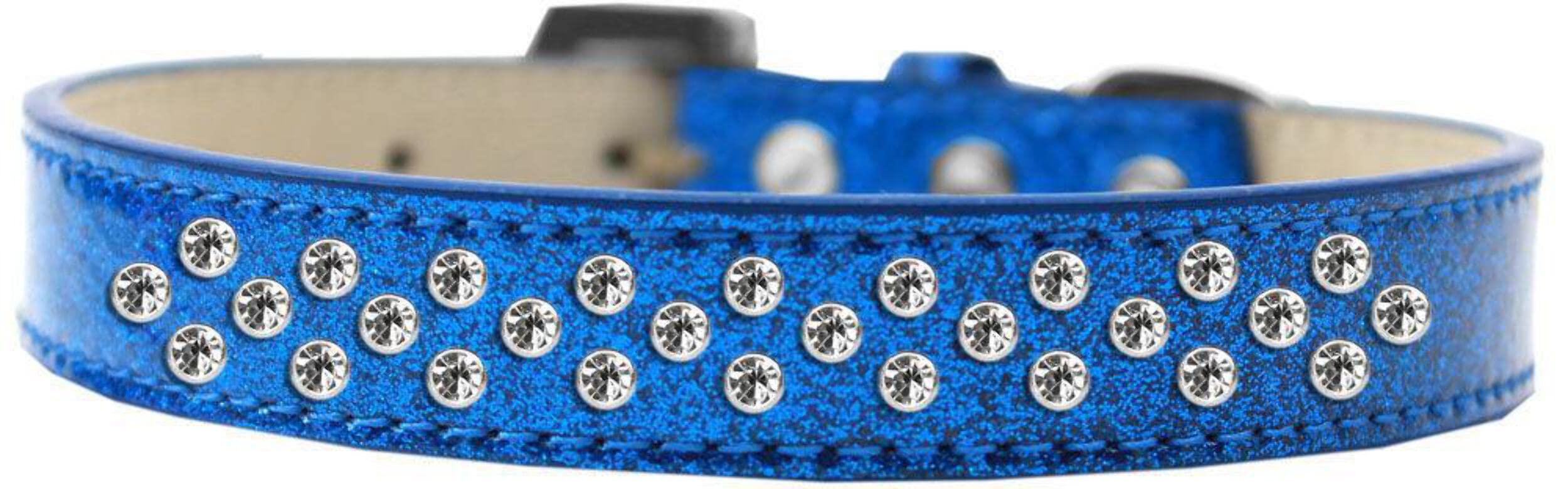 Mirage Pet Products Sprinkles Ice Cream Dog Collar with Clear Crystals, Size 14, Blue