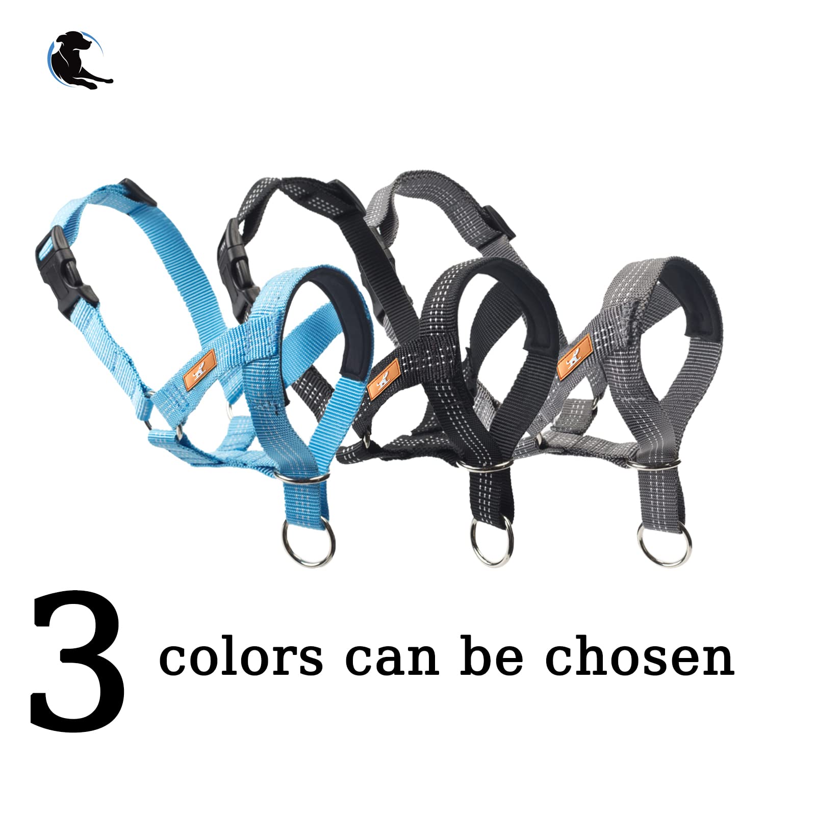 Dog Head Collar With Silk Thread, Soft And Adjustable Head Halter Collar For Small Medium Large Dogs In Striped Pattern(S,Grey)