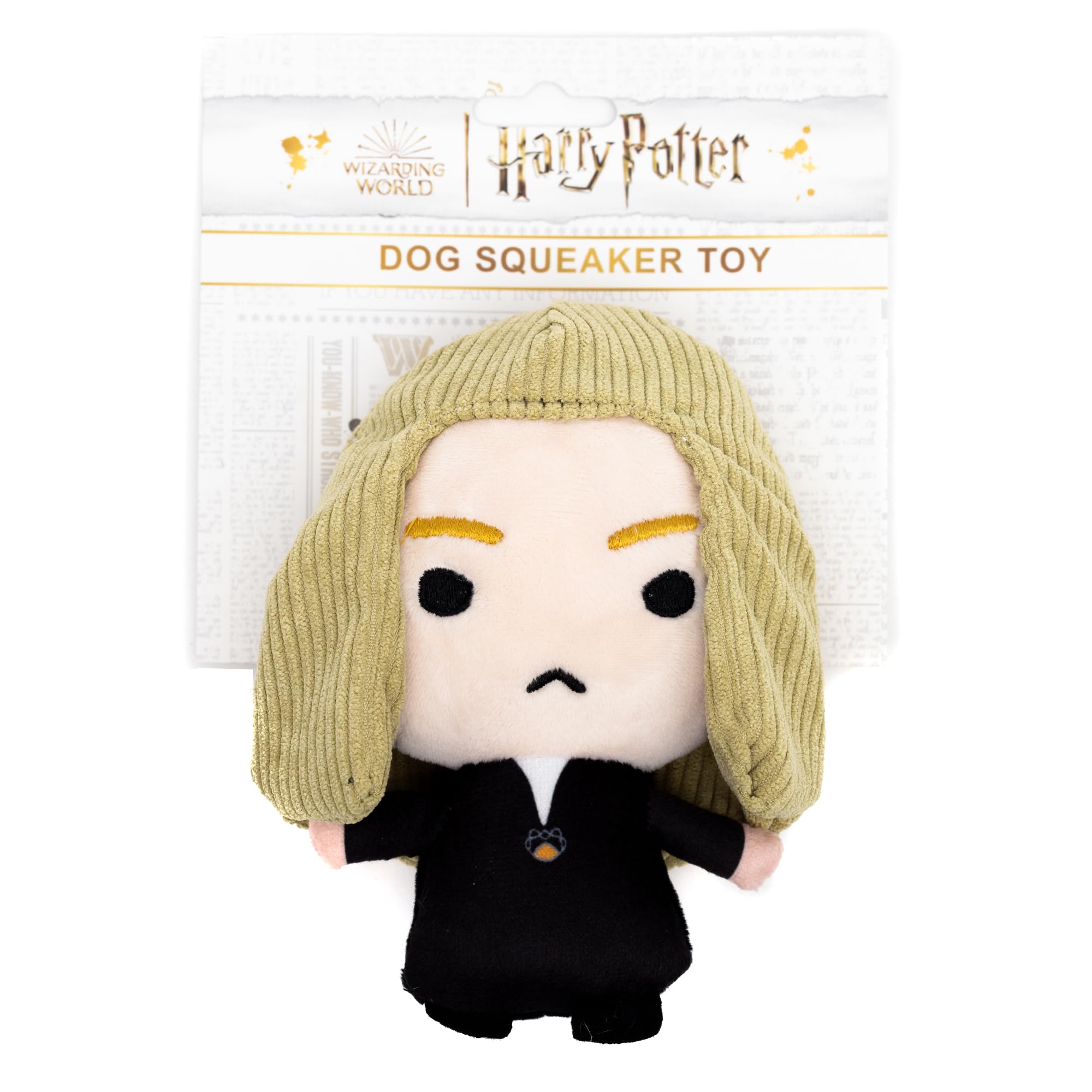Buckle-Down The Wizarding World Of Harry Potter Squeaky Plush Dog Toy For Large, Medium & Small Dogs, Lucius Malfoy Standing Cha