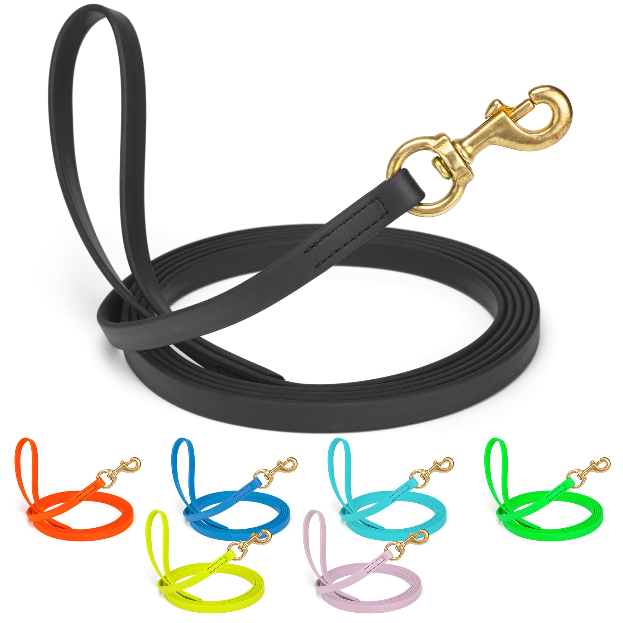 Viper Biothane Working Tracking Lead Leash Long Line For Dogs 2 Colors And 6 Sizes, Black, 5/8'' X 33Ft