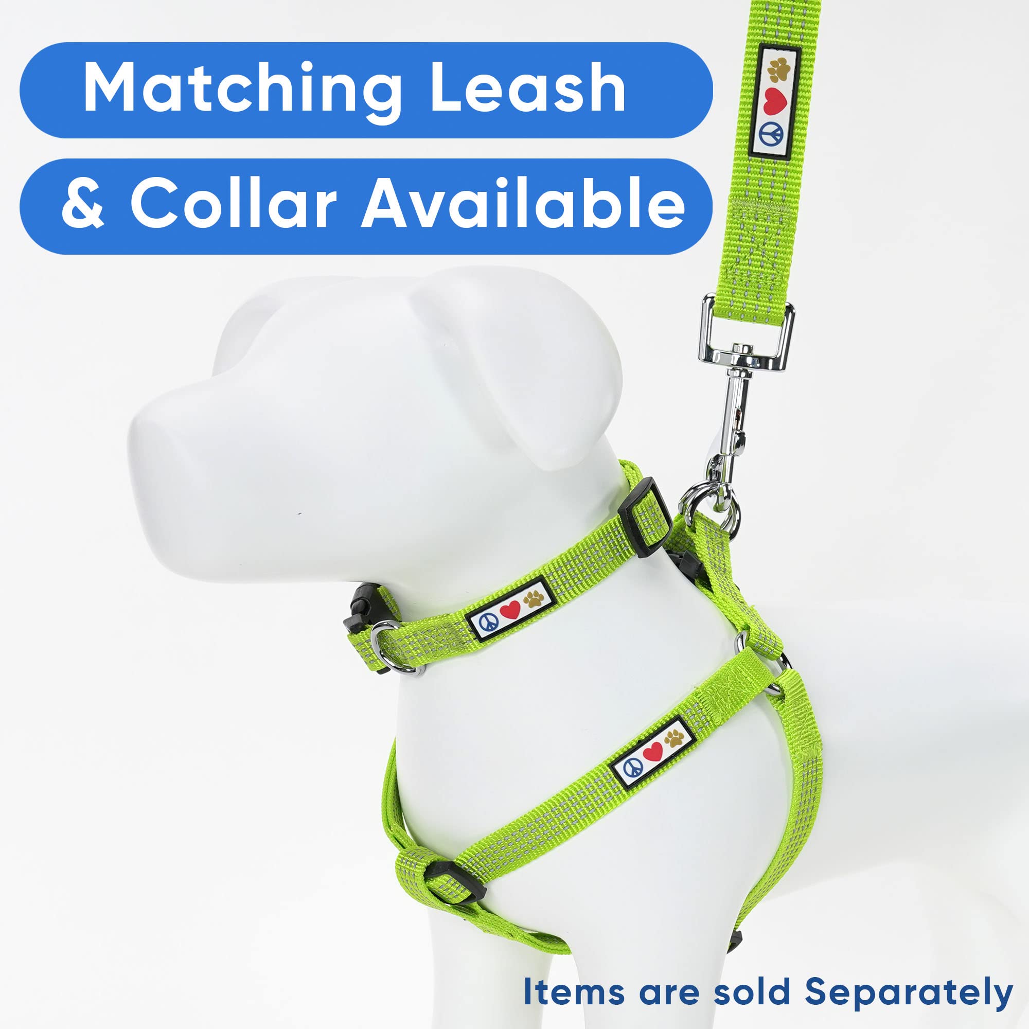 Pawtitas Extra Small Dog Harness - Green, Reflective, Adjustable Step-In Harness For Senior Dogs To Puppies