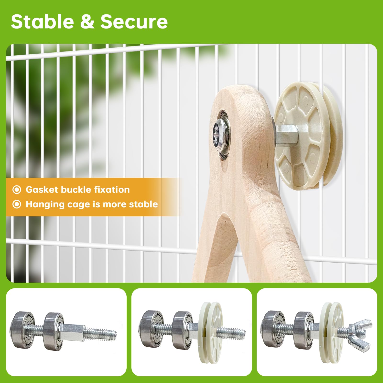 Parakeet Chewing Hanging Toy&Parrot Puzzle Toys-Budgie Playground With Bird Swings For Parakeets & Balancing Bird Toy(Ball)