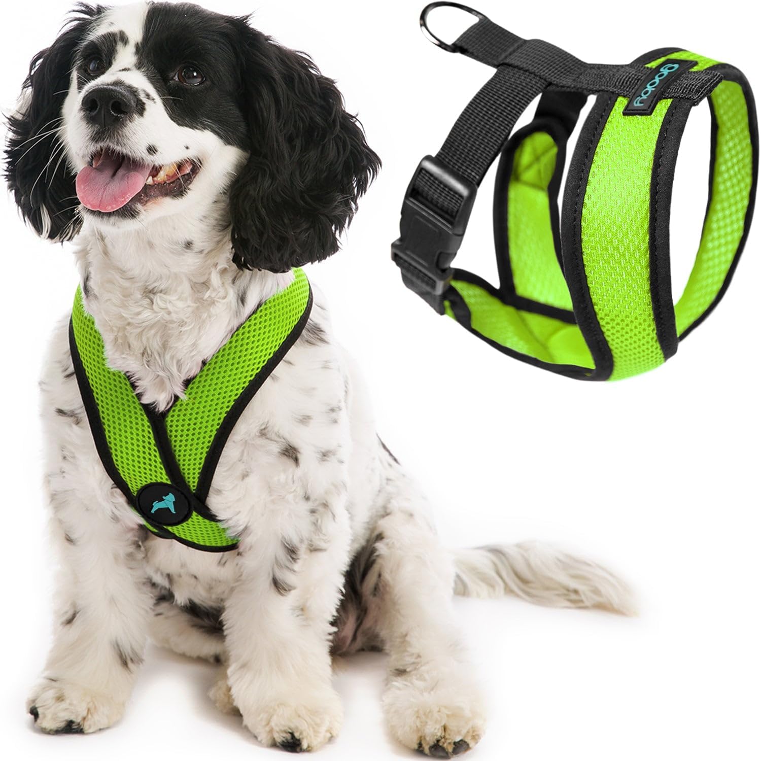 Gooby Comfort X Head In Harness - Green, Large - No Pull Small Dog Harness, Patented Choke-Free X Frame - Perfect On The Go Dog