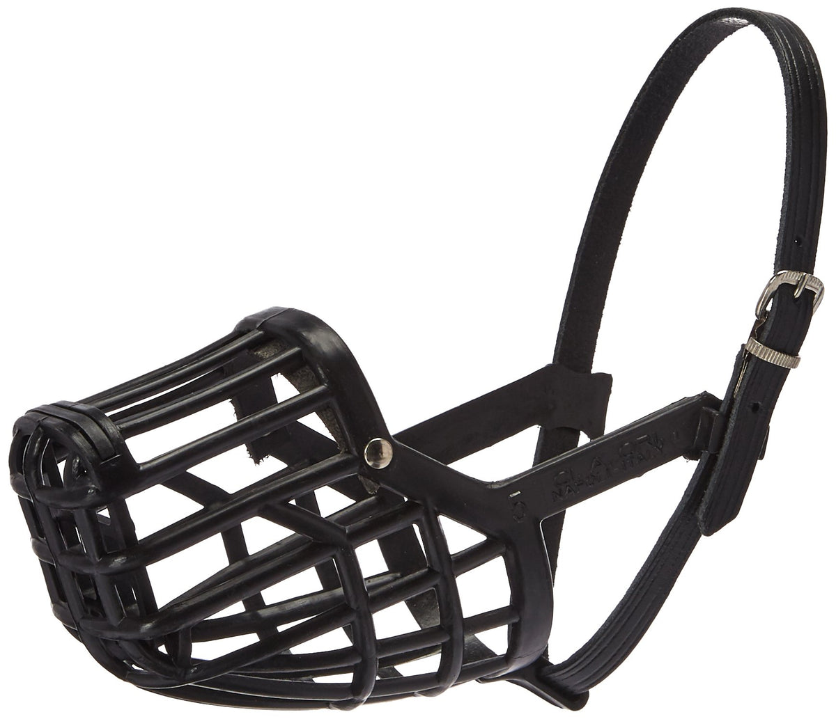 Omnipet Leather Brothers Italian Basket Dog Muzzle, Black, Size 5