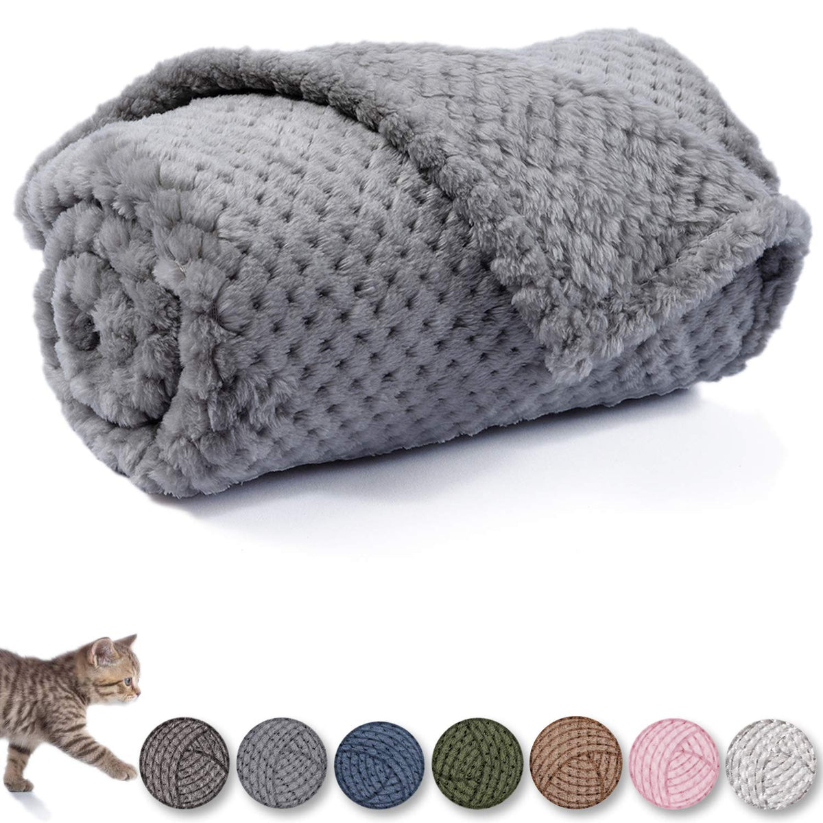 Dog Blanket Or Cat Blanket Or Pet Blanket, Warm Soft Fuzzy Blankets For Puppy, Small, Medium, Large Dogs Or Kitten, Cats, Plush Fleece Throws For Bed, Couch, Sofa, Travel (L/40' X 48', Grey)