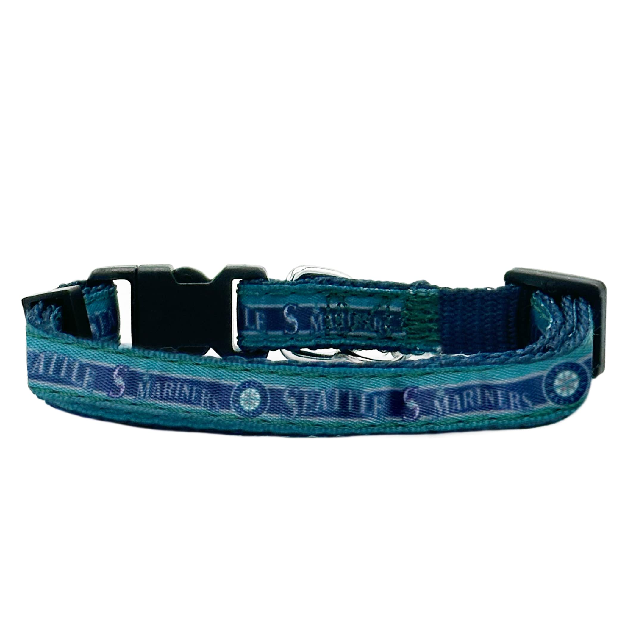 Mlb Cat Collar Seattle Mariners Satin Cat Collar Baseball Team Collar For Dogs & Cats. A Shiny & Colorful Cat Collar With Ringin