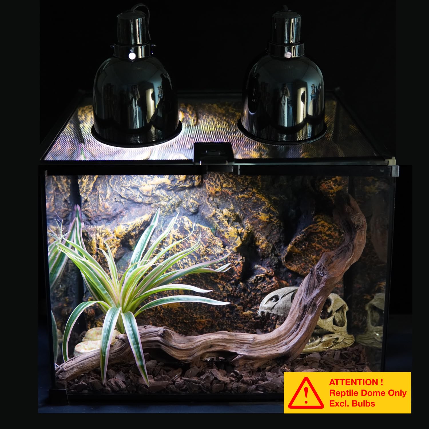 ReptiKing Reptile Light Fixture, 2-Pack 5.5'' Deep Dome for Reptile Light/Heat Lamp/UVB Light, 5.5 Inch Light Reflector Dome
