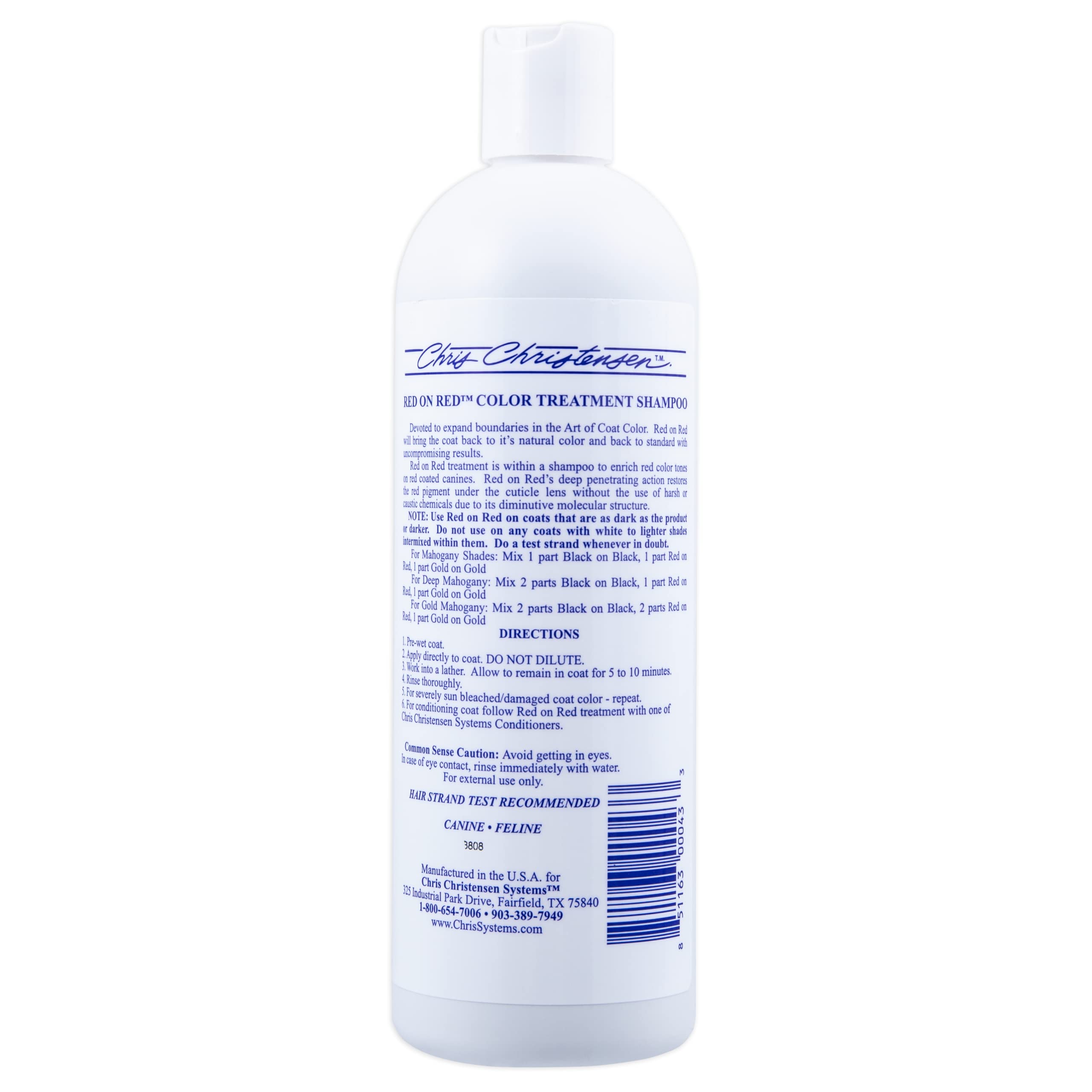 Chris Christensen Red On Red Color Treatment Dog Shampoo, Groom Like A Professional, Restore Red Pigment, Not A Dye, 16Oz