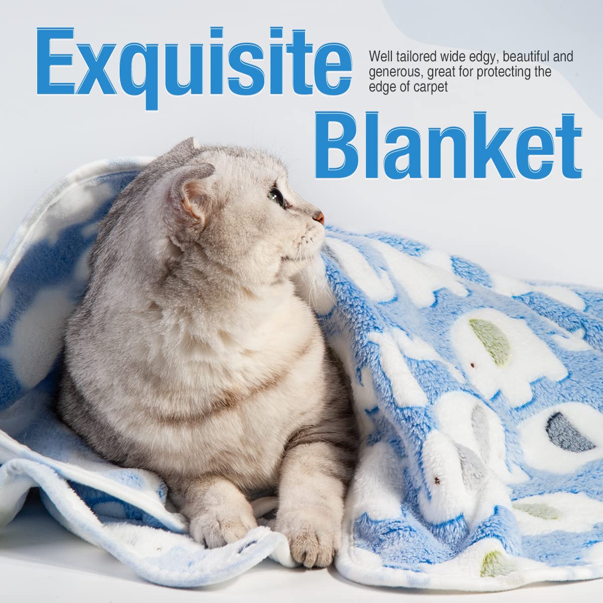 Pet Soft 1 Pack 3 Blankets Pet Blankets For Dogs - Fluffy Cats Dogs Blankets For Small Medium & Large Dogs, Cute Print Pet Throw Puppy Blankets Fleece (Elephant, 3L)
