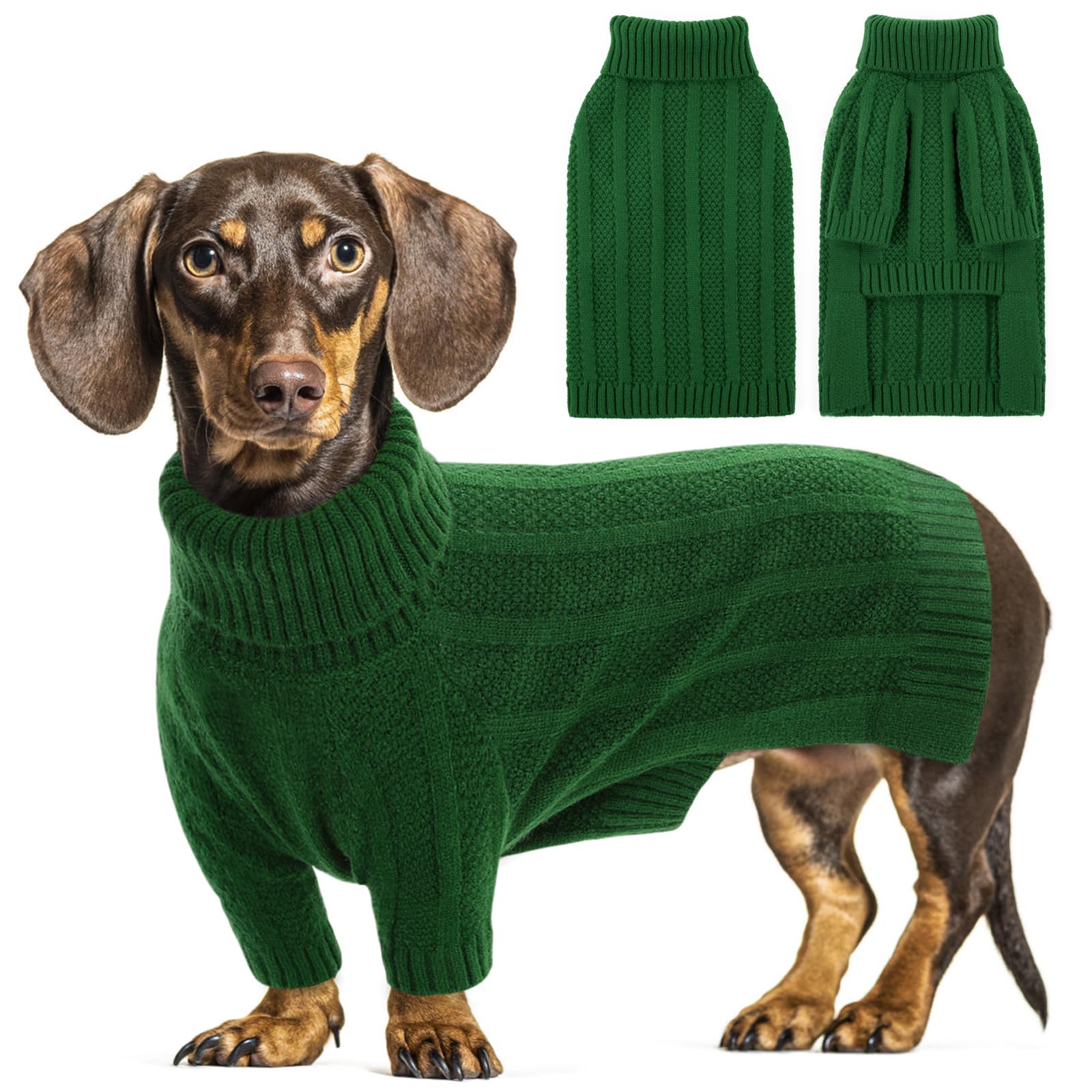 Queenmore Small Dog Sweaters For Small Dogs Girls Boys,Xmas Sweater Small Dog,Turtleneck Knitted Sweater For Dog Cat,Cold Weathe