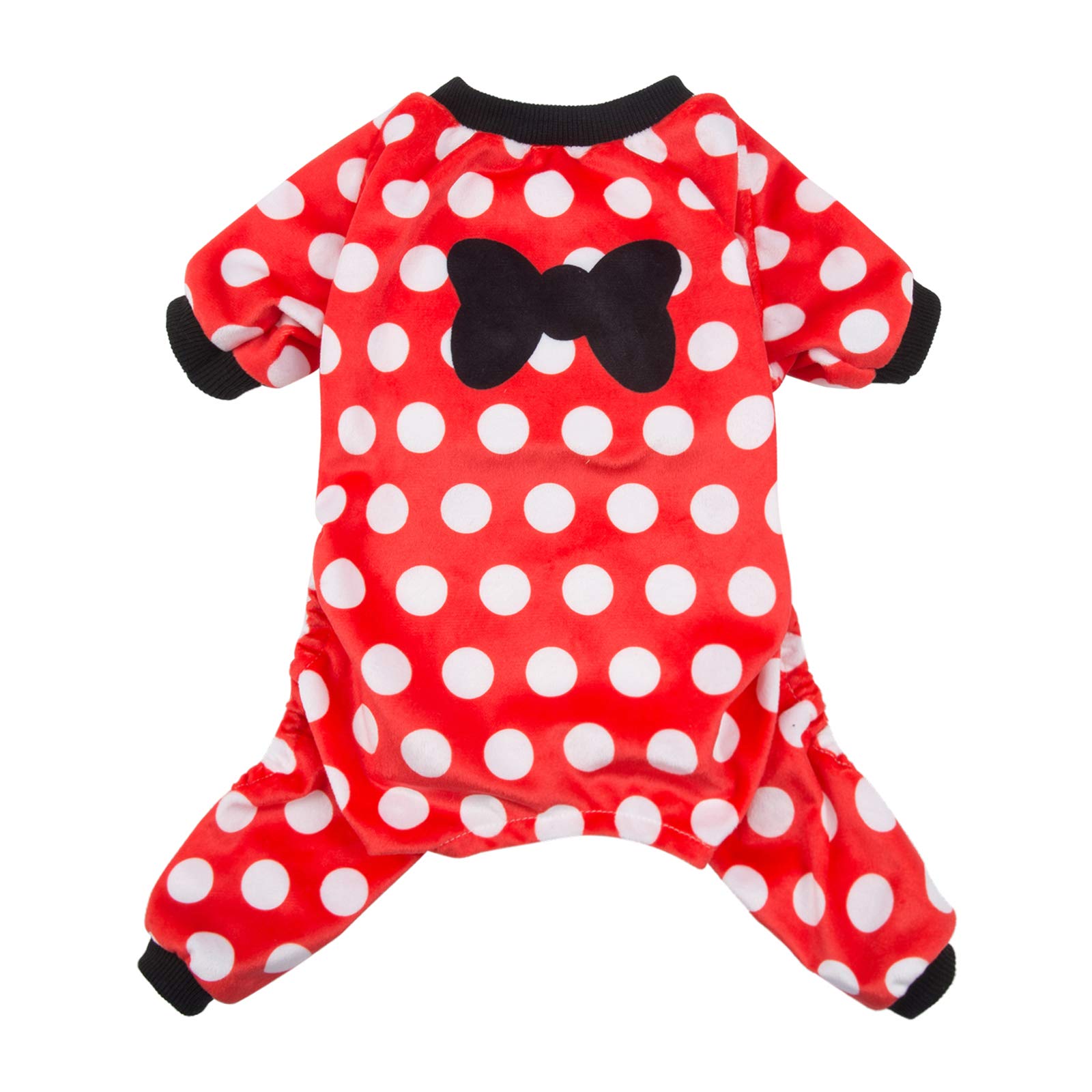 Cutebone Dog Pajamas Dots Dog Apparel Dog Jumpsuit Pet Clothes Pajamas Puppy Clothes P65L