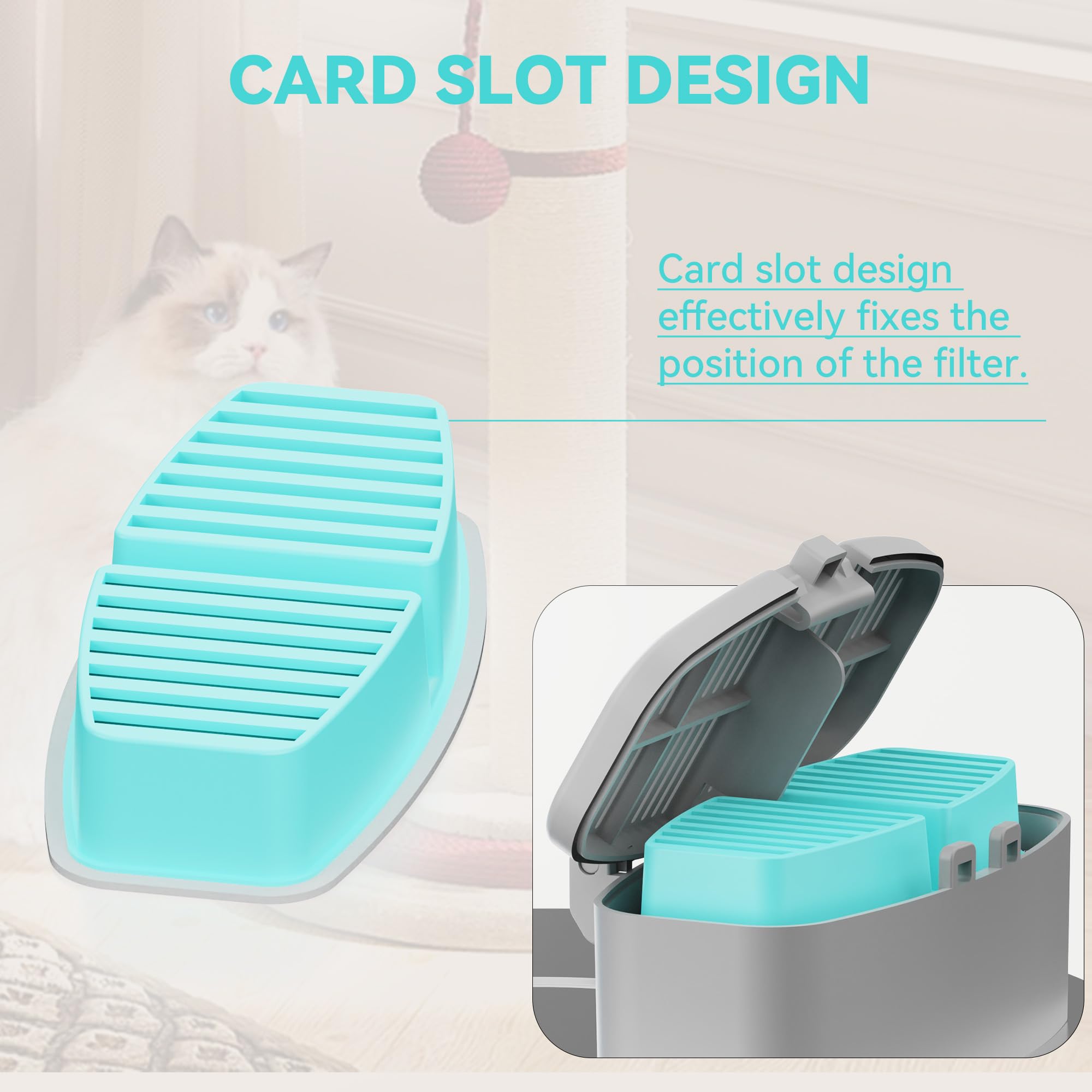 Fofnon Dog Water Fountain Filter: 12 Filters - 6 Pieces + 6 Sponges - Suitable For Wired Dog/Cat Fountain