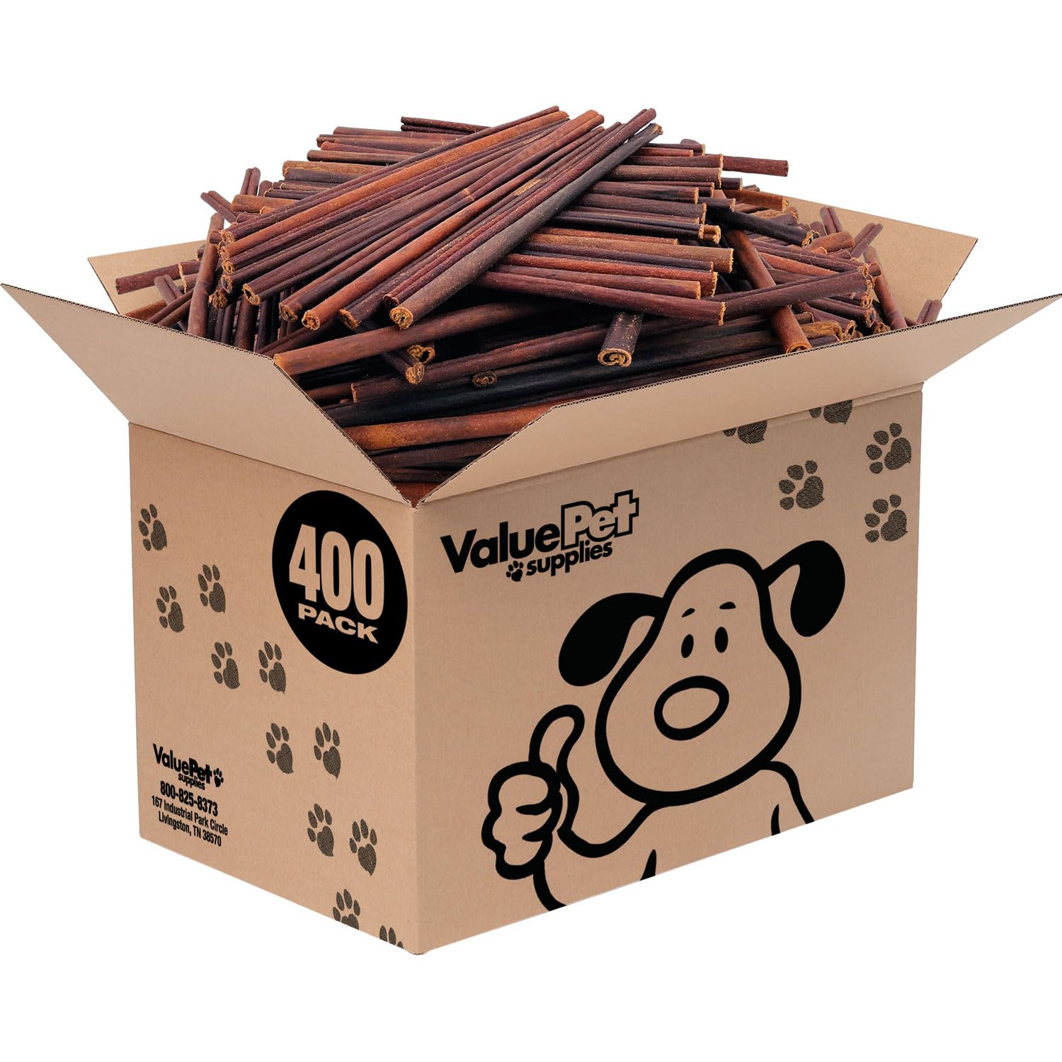 ValueBull Collagen Sticks for Small Dogs, 12 Inch Thin Chews, Natural Dog Treats, 400 Count Wholesale Pack - Supports Joints, Sk
