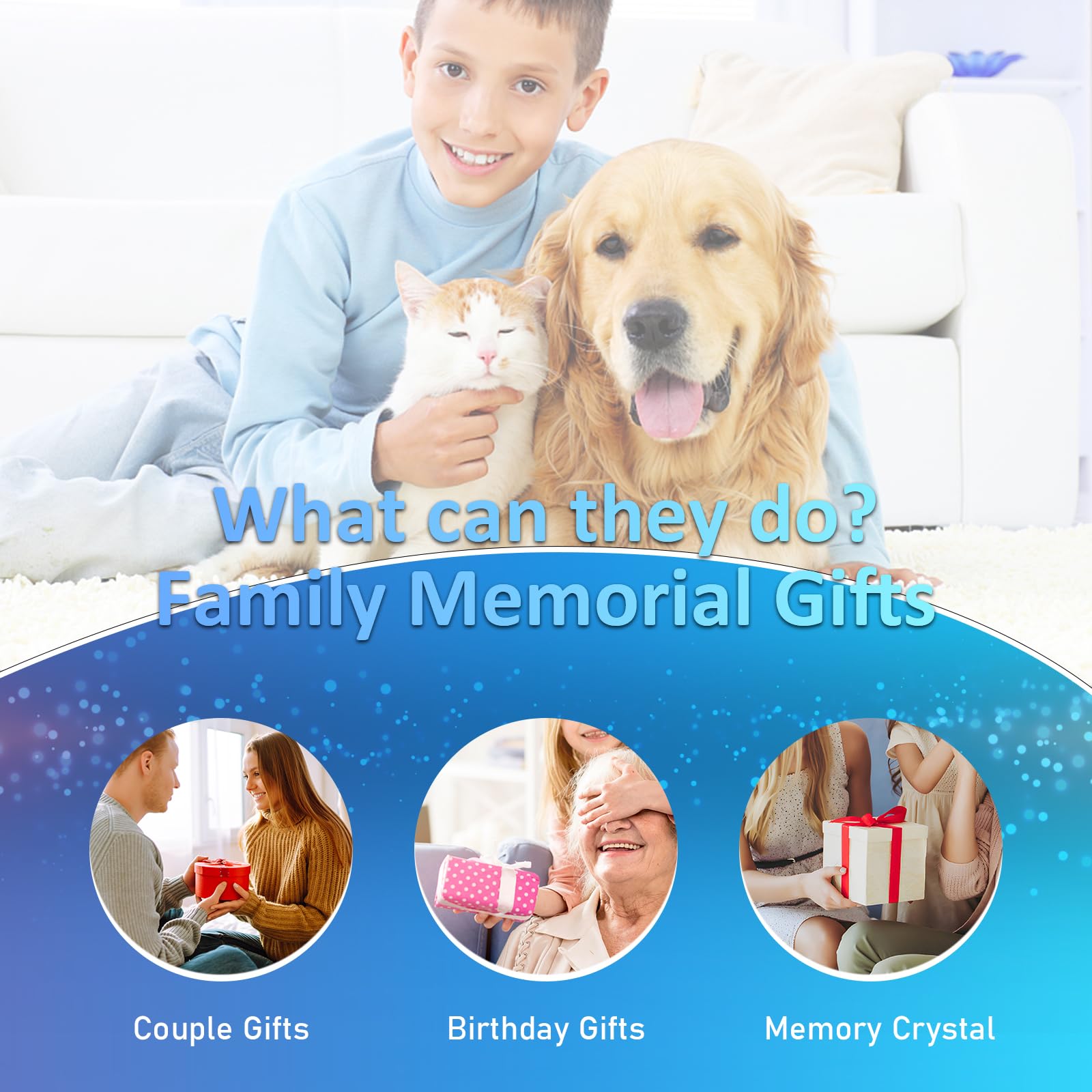 Han'S Laser Pet Memorial Gifts, Personalized 3D Crystal Photo For Loss Of A Dog Gift, Custom Picture Frame For Dogs Or Cats Owne
