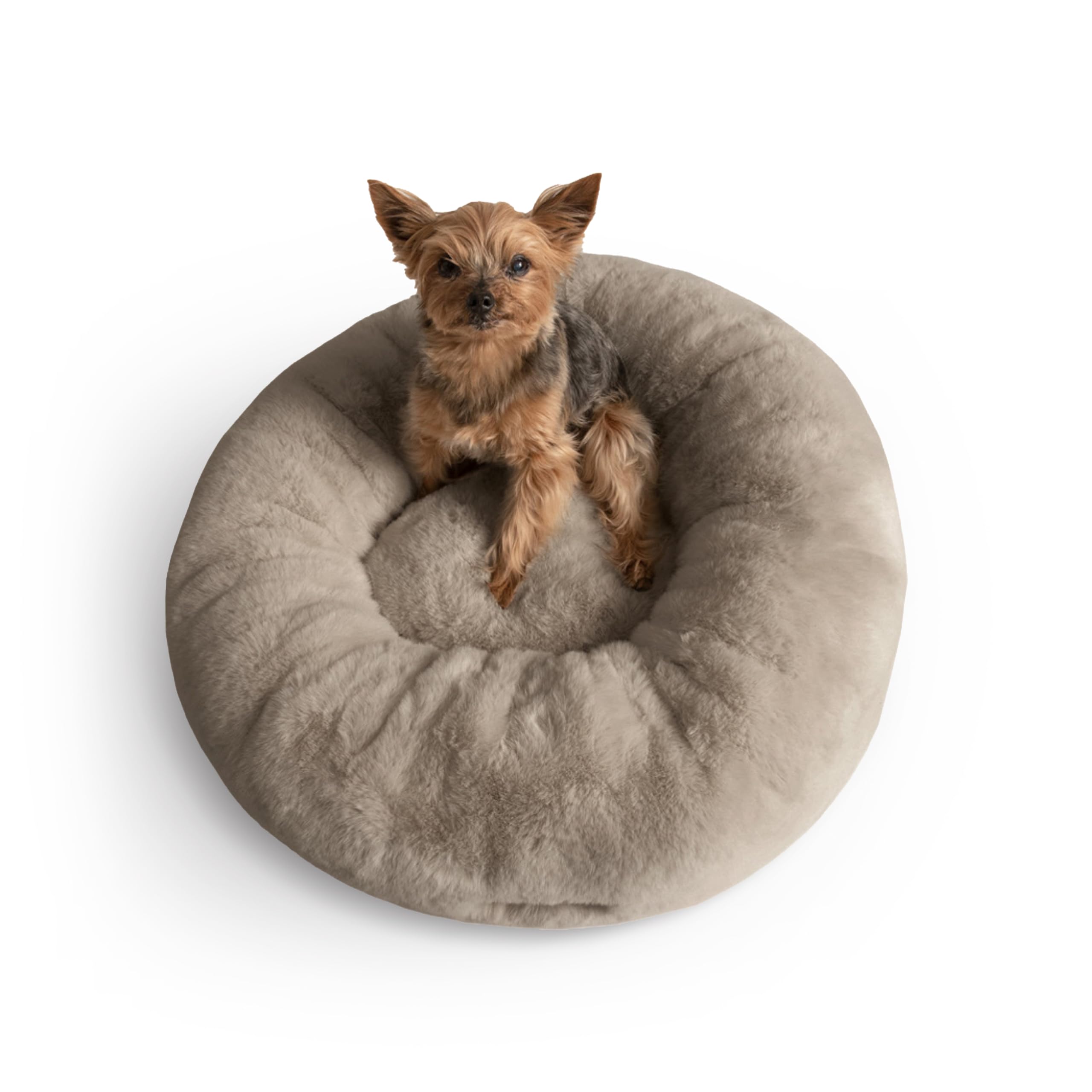Unhide Floof Pet Bed - Small (23'' X 8'') - Extra Soft Dog Bed - Removable Faux Fur Cover - Machine Washable - Helps Ease Pet An