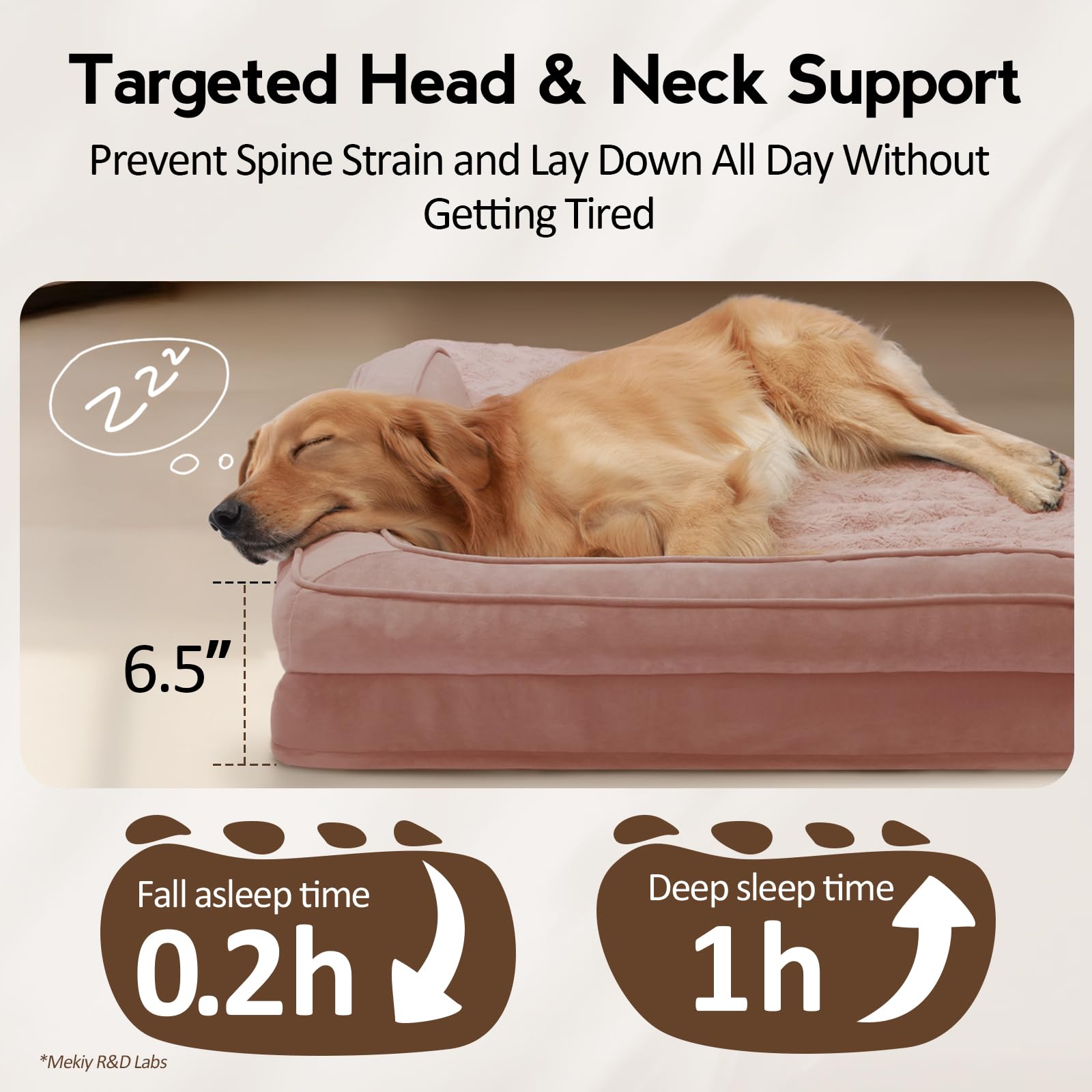 Mekiy Large Orthopedic Dog Bed With Sides Xxxl Dog Beds With Removable Washable Cover Non-Slip Waterproof Pet Bed For Extra Larg